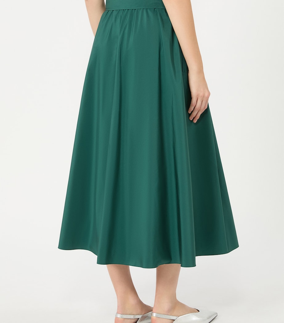 Weekend Max Mara Womens Pleated Midi Skirt Dark Green Image 3