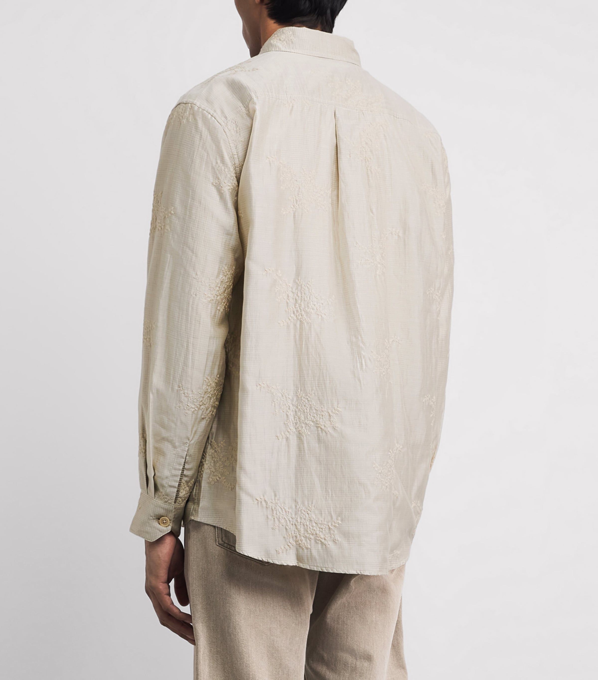 Our Legacy Mens Embroidered Floral Beyond Shirt Champagne Bloom Image 5