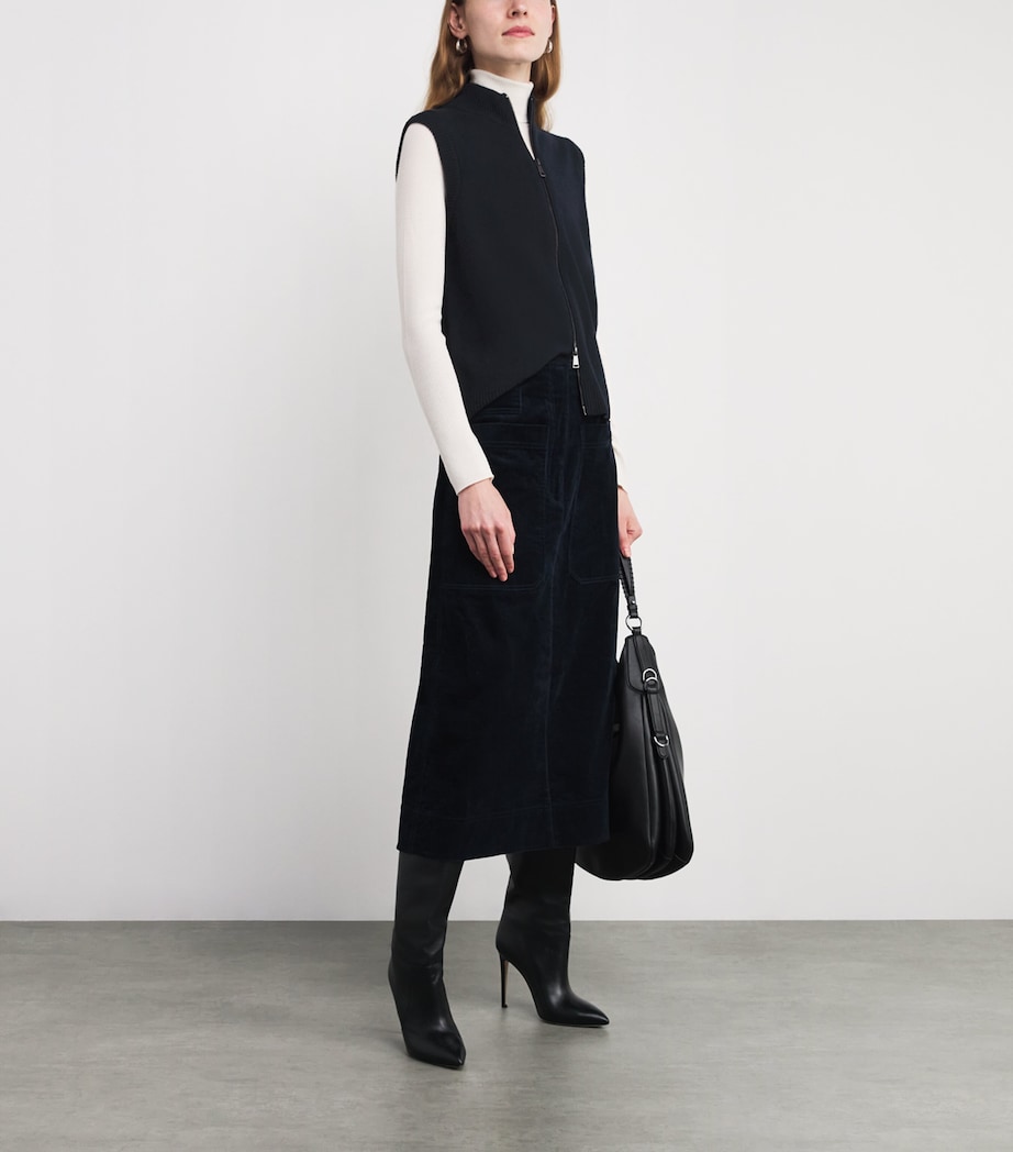 Wool Two-Way Zip Vest FORMAL NAVY Image 2