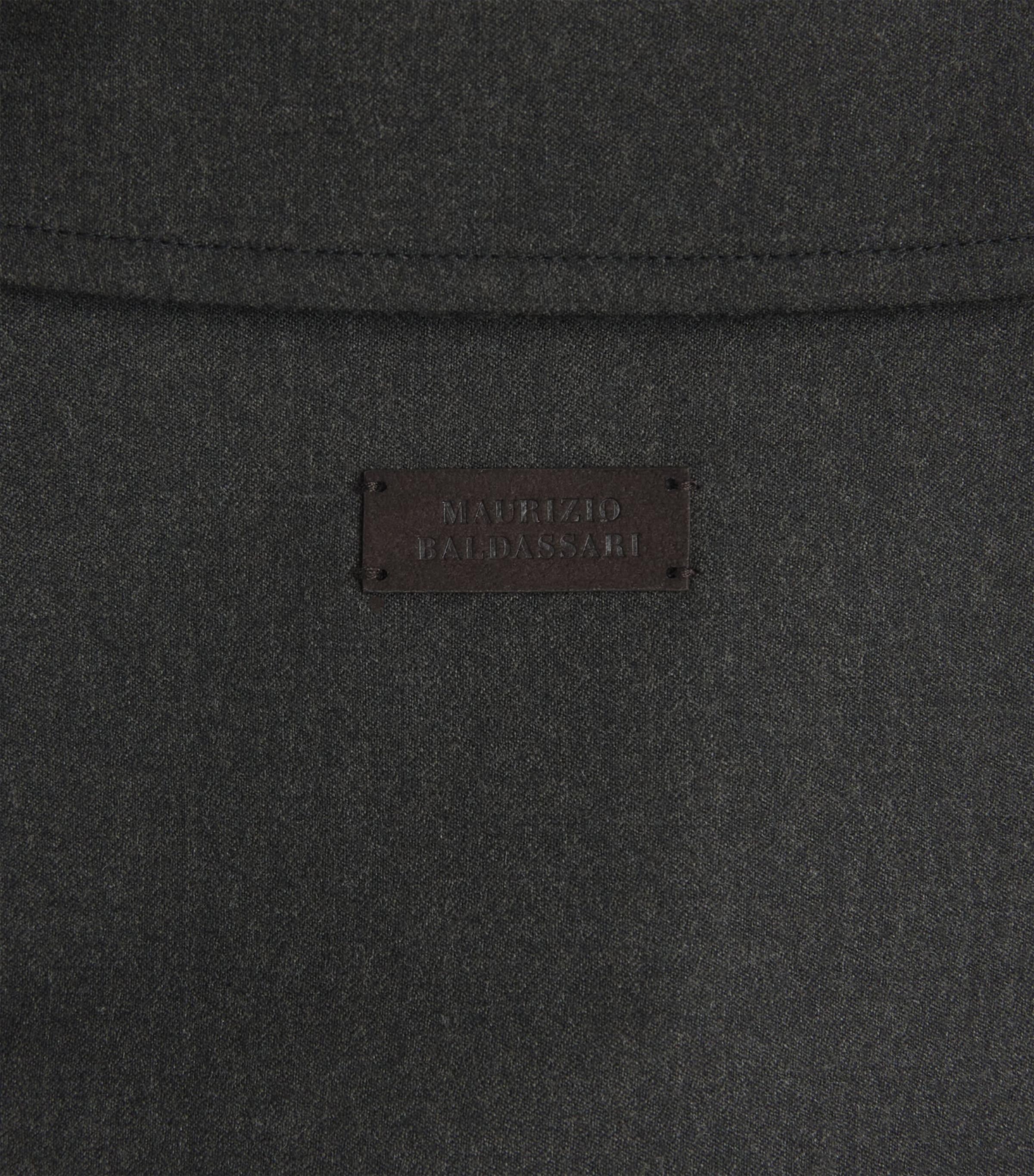 Maurizio Baldassari Mens Stretch-Wool Overshirt Deep Forest Image 6
