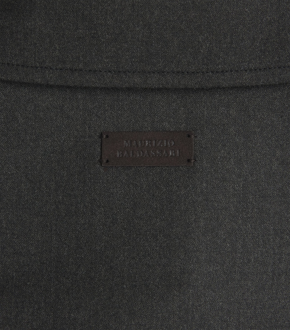 Maurizio Baldassari Mens Stretch-Wool Overshirt Deep Forest Image 6
