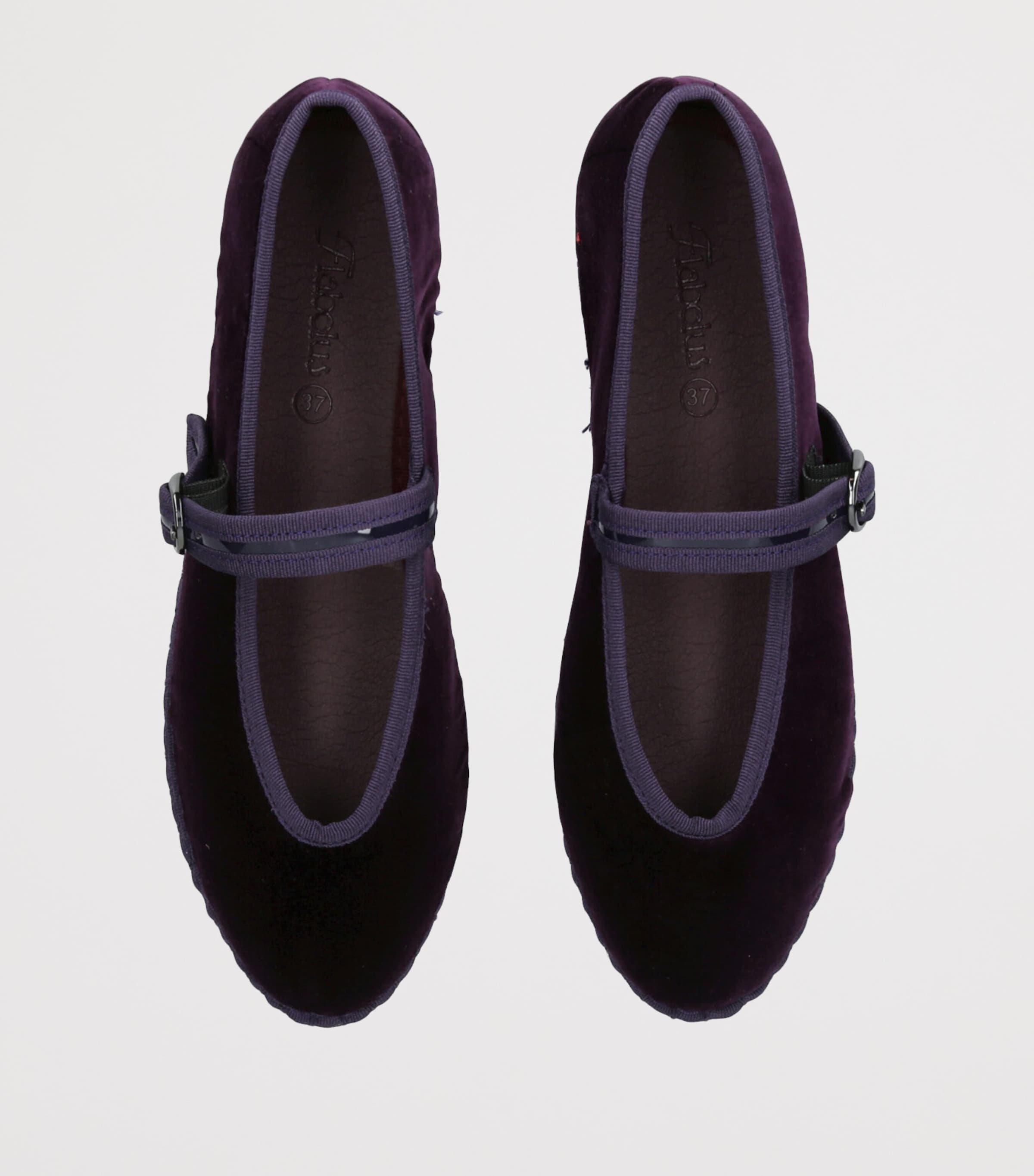 Flabelus Velvet Pierre Mary Janes Purple Image 4