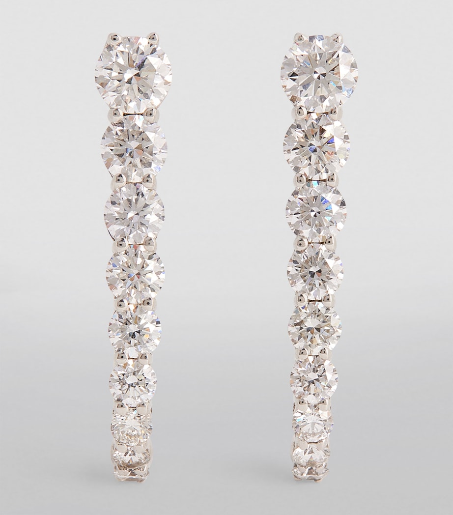 Melissa Kaye White Gold and Diamond Aria U Hoop Earrings White Gold Image 2