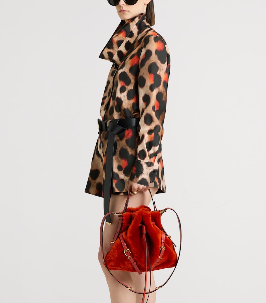 Givenchy Womens Silk Leopard Pleated Shorts Image 3