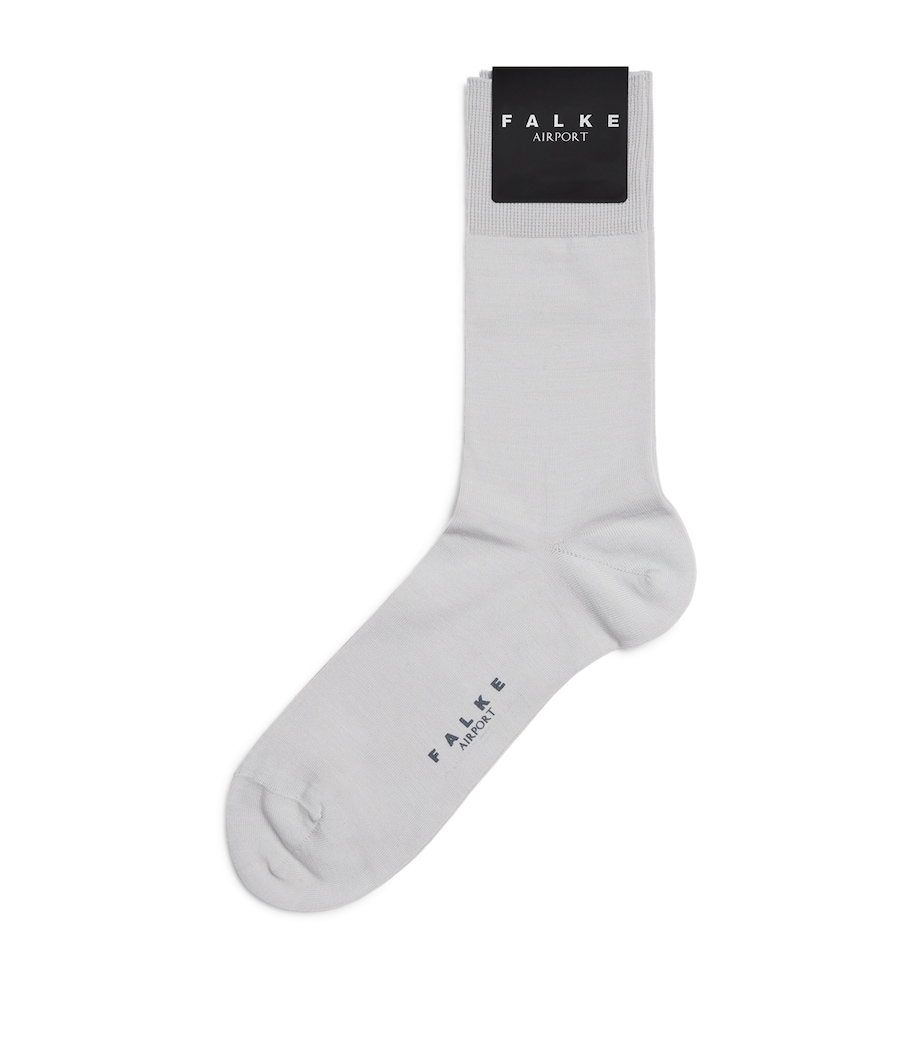 Falke Mens Wool-Blend Airport Socks Silver Image 1