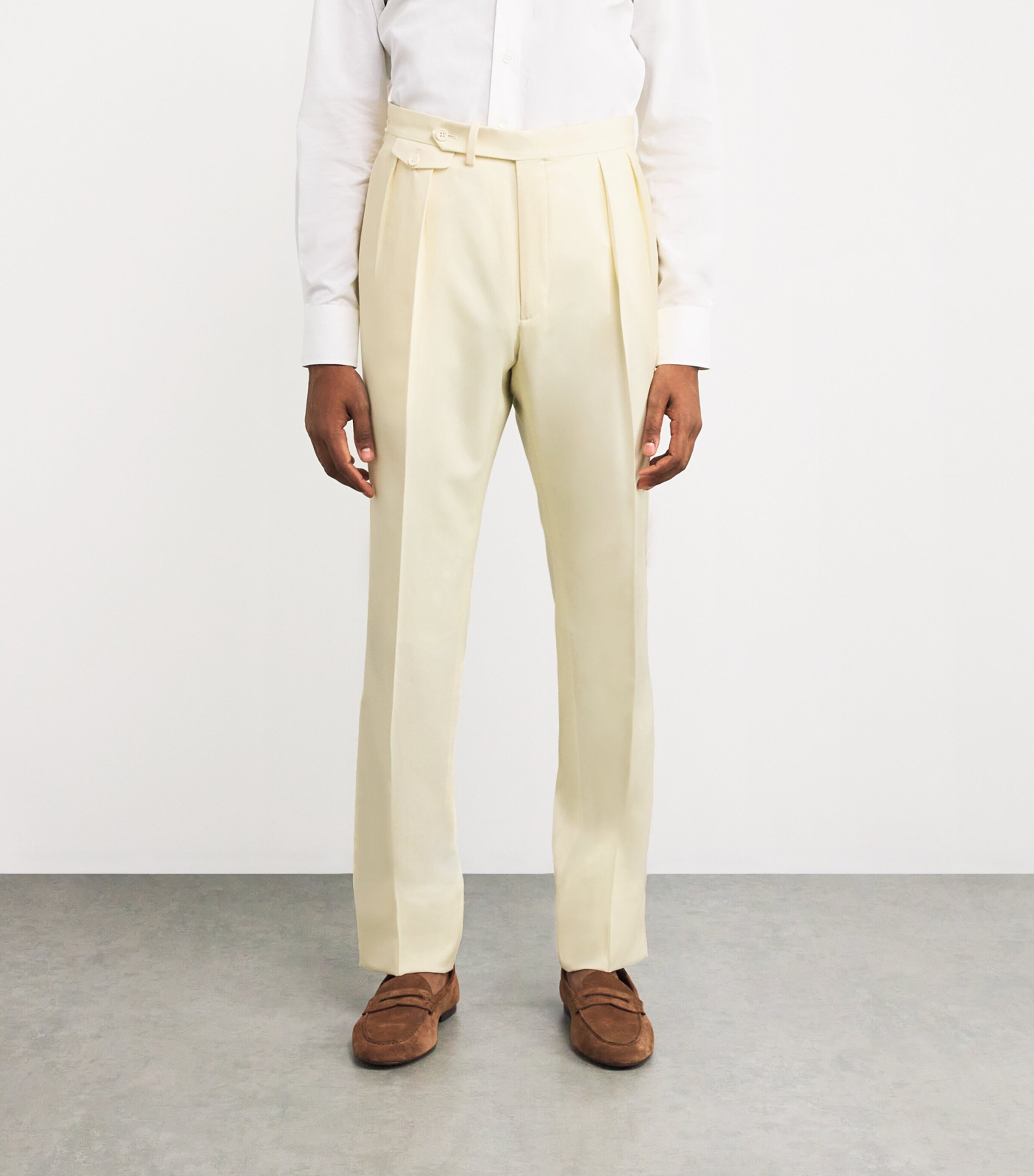 Wool Gregory Tailored Trousers CREAM Image 3