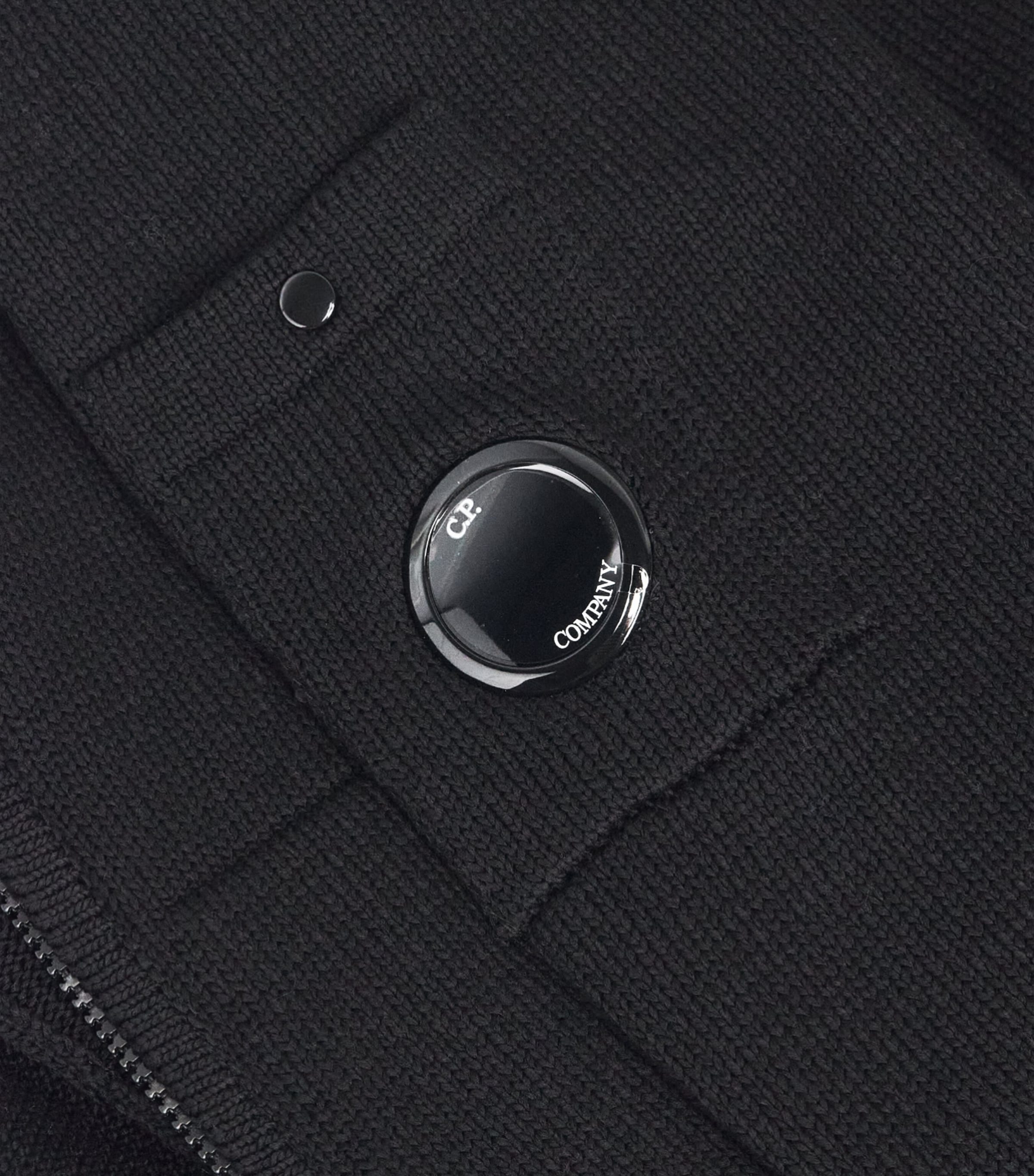 C.P. Company Mens Cotton Zip-Up Cardigan Black Image 6