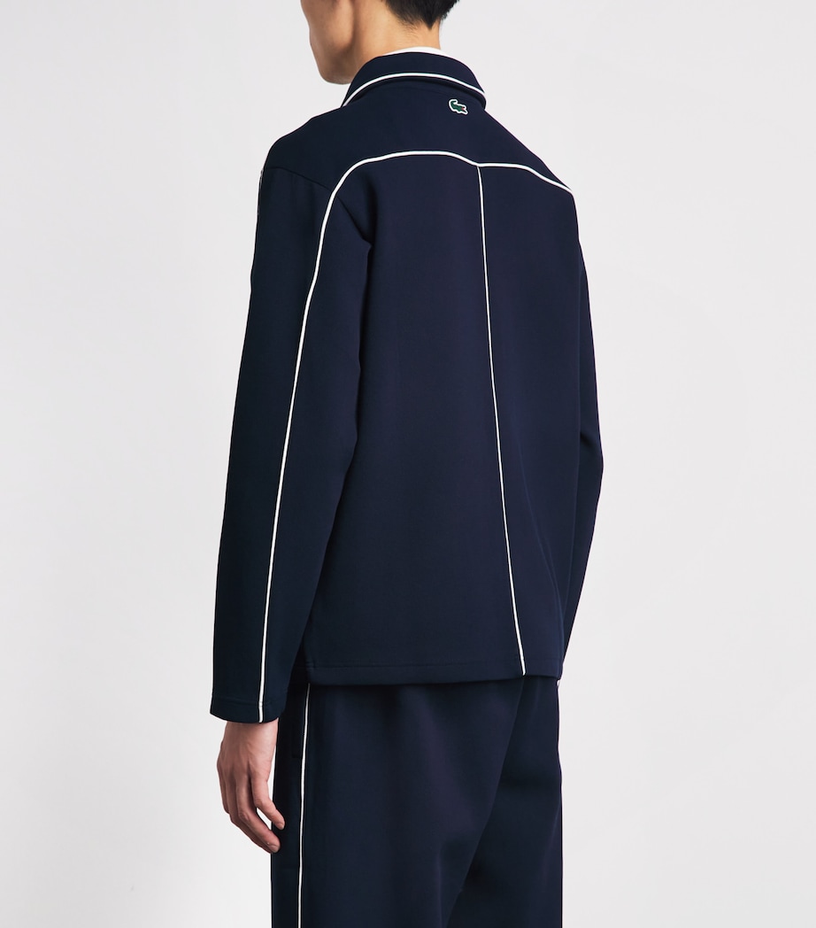 Lacoste Mens Tennis Heritage Zip-Up Sweatshirt Navy Blue/flour Image 5