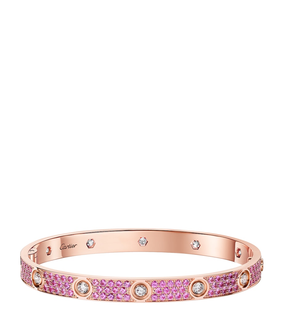 Cartier Rose Gold, Diamond and Sapphire Classic LOVE Bracelet Rose Gold Image 1