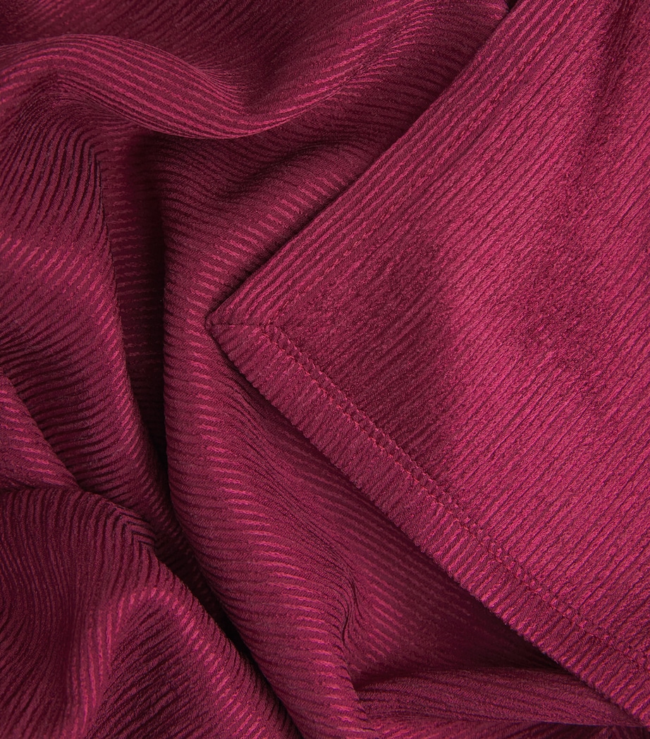 Eskandar Womens Silk Plissé Jacket Magenta Image 6