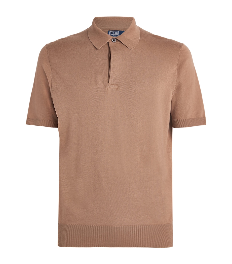 Cotton Polo-Collar Sweater BROWN Image 1
