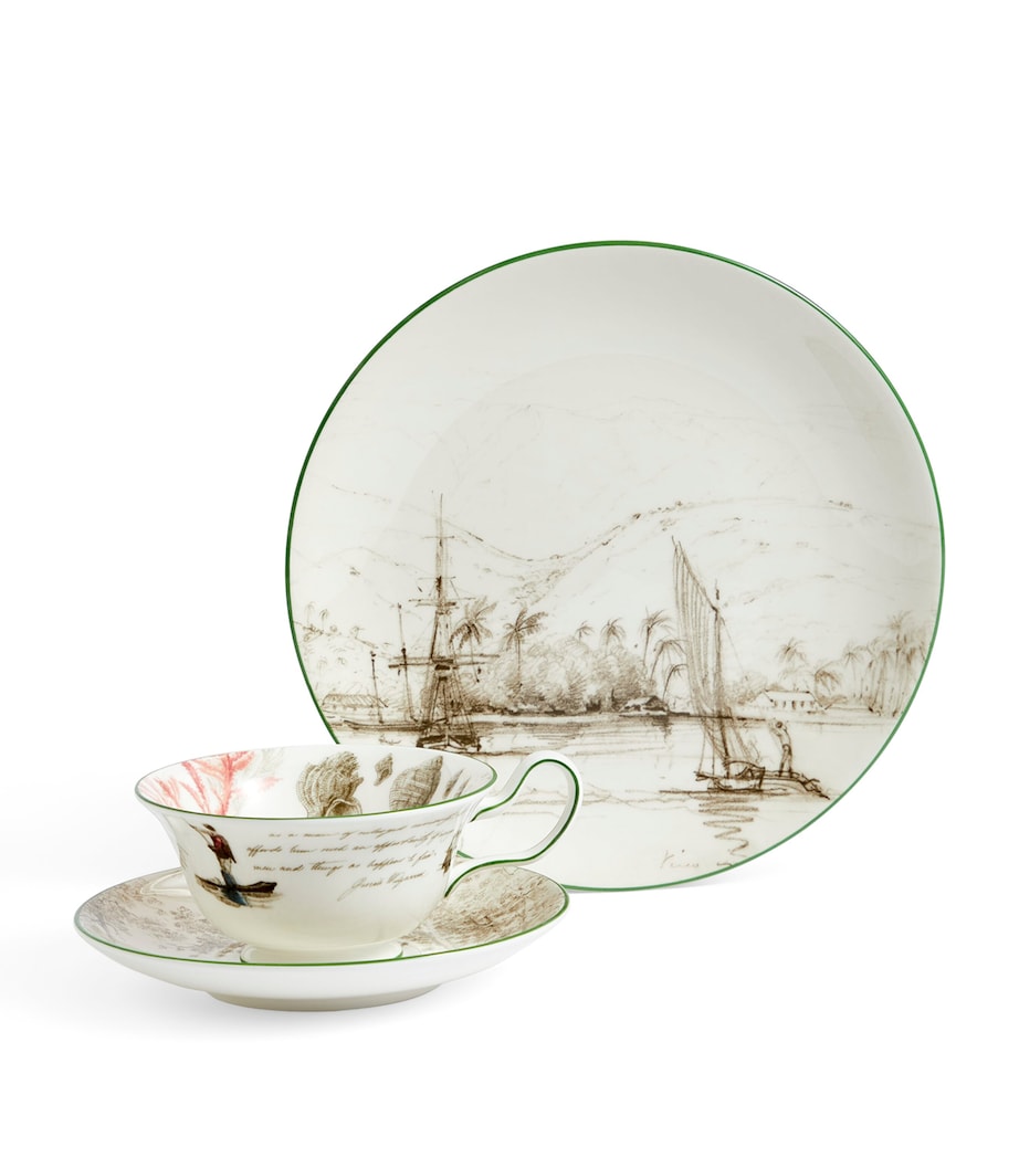 Voyage of the Beagle Tahiti Plate, Teacup and Saucer Set MULTI Image 1
