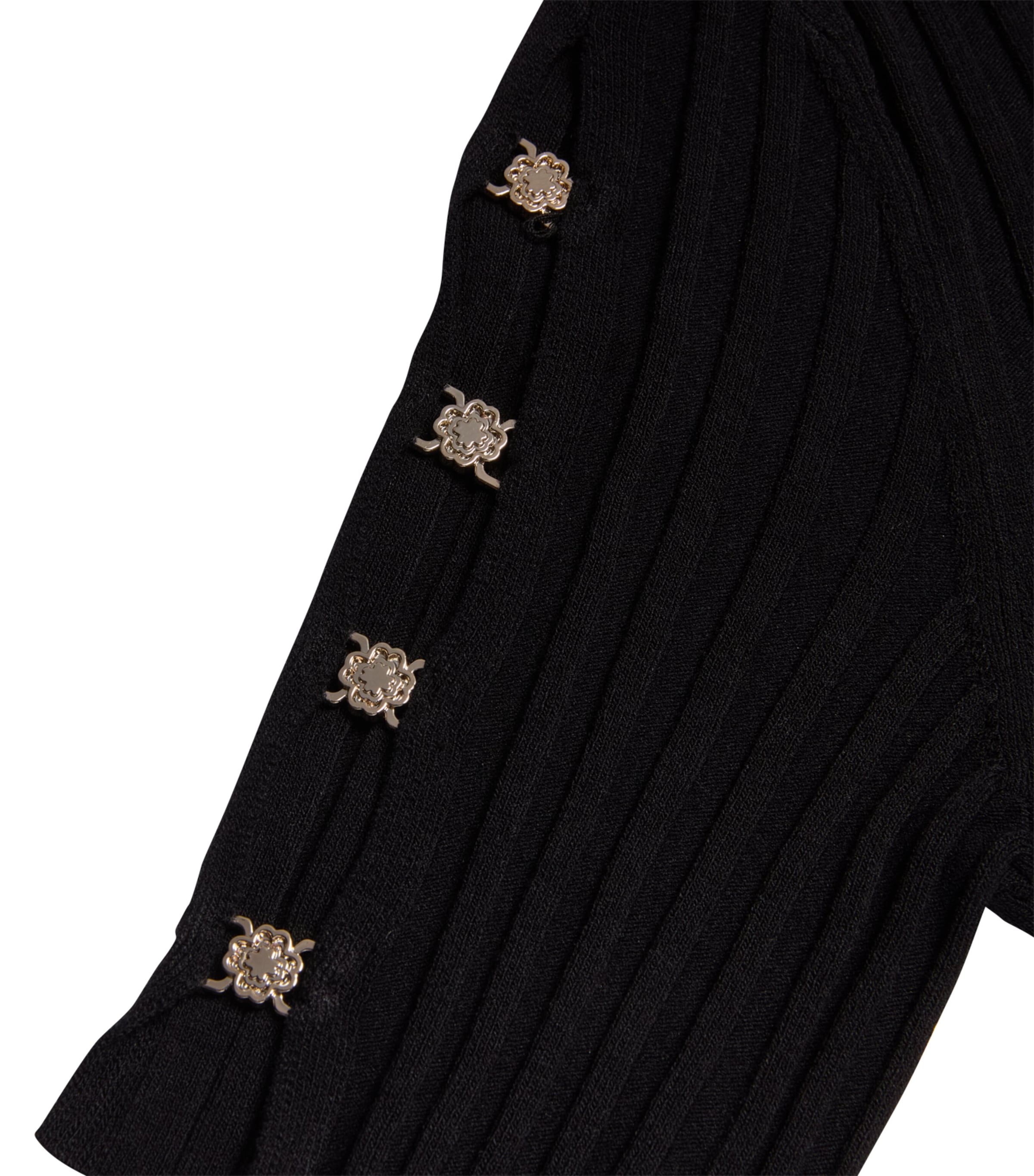 Ribbed Cut-Out Mini Dress BLACK Image 2