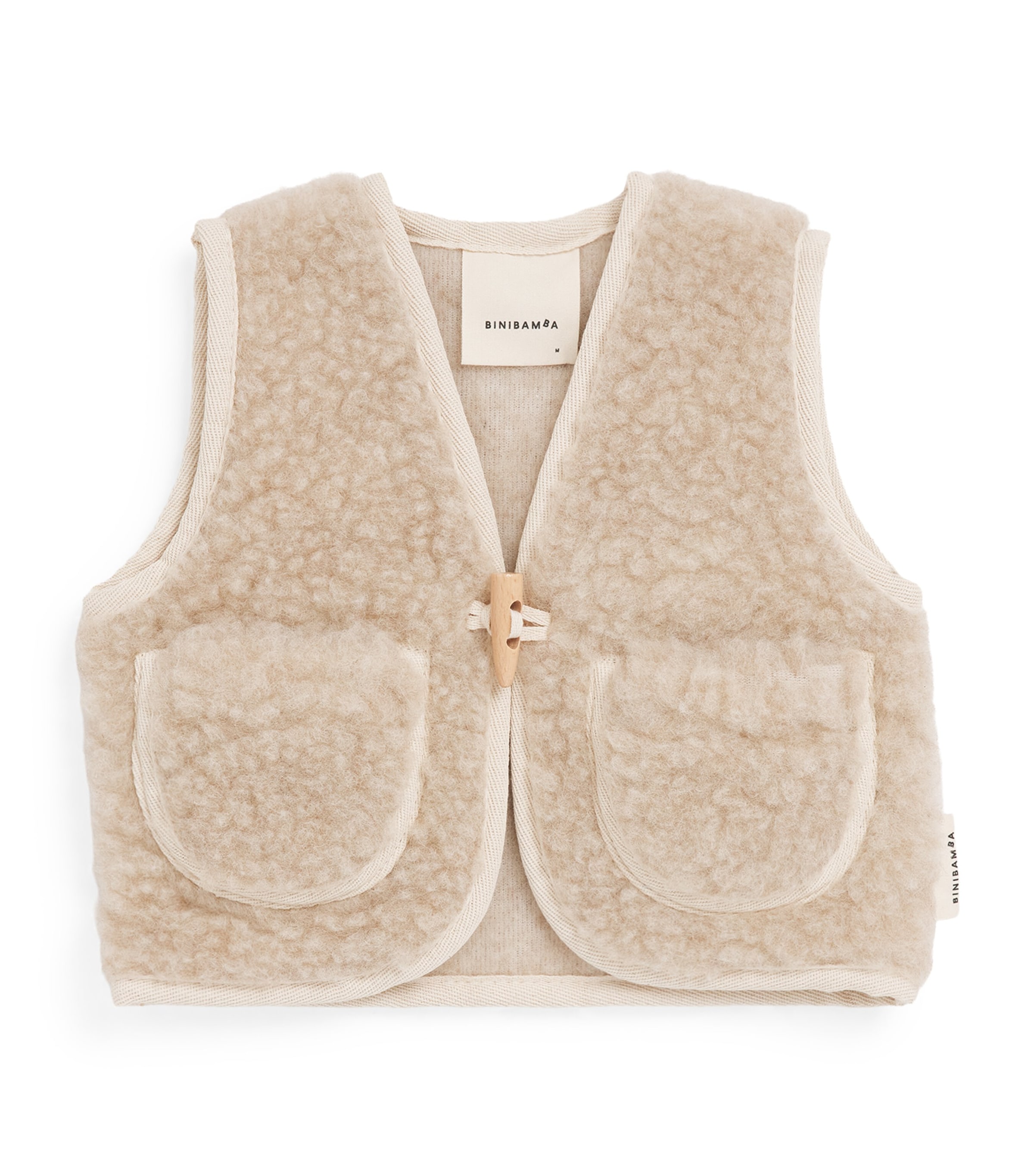 Binibamba Merino Wool Gilet (6-12 Months) Peanut Image 1