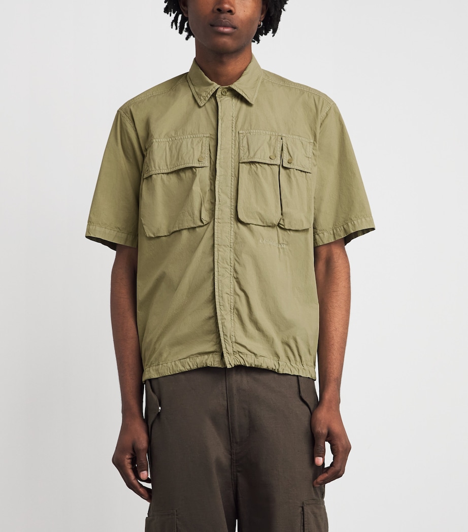 C.P. Company Mens 50 Fili Zip-Up Shirt Dried Herb Image 4