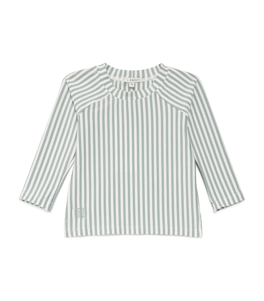 Liewood Seersucker Stripe Noah Swim T-Shirt (1-24 Months) Peppermint/sandy Image 1