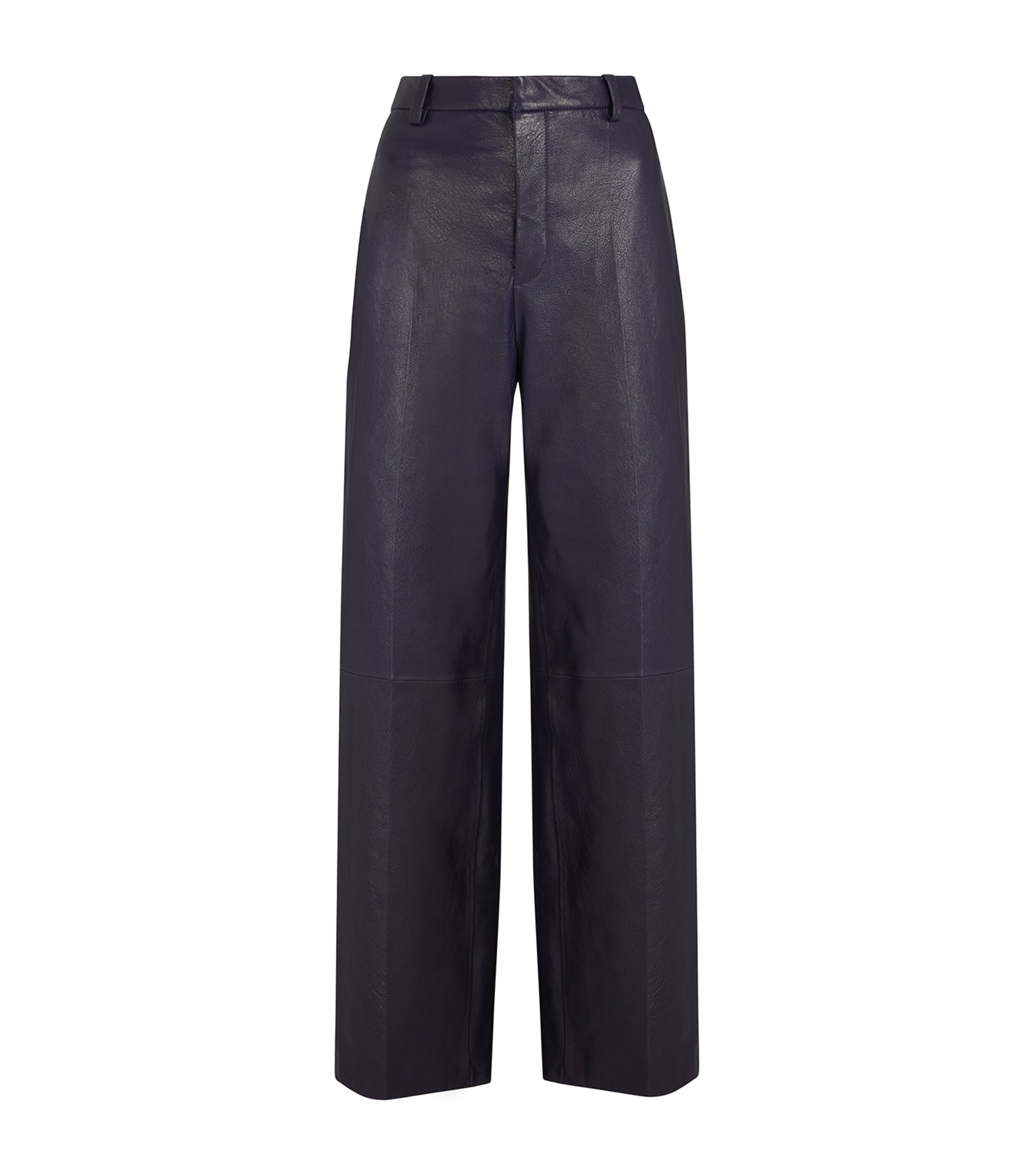 FRAME Womens The Leather Trousers Dark Indigo Image 1