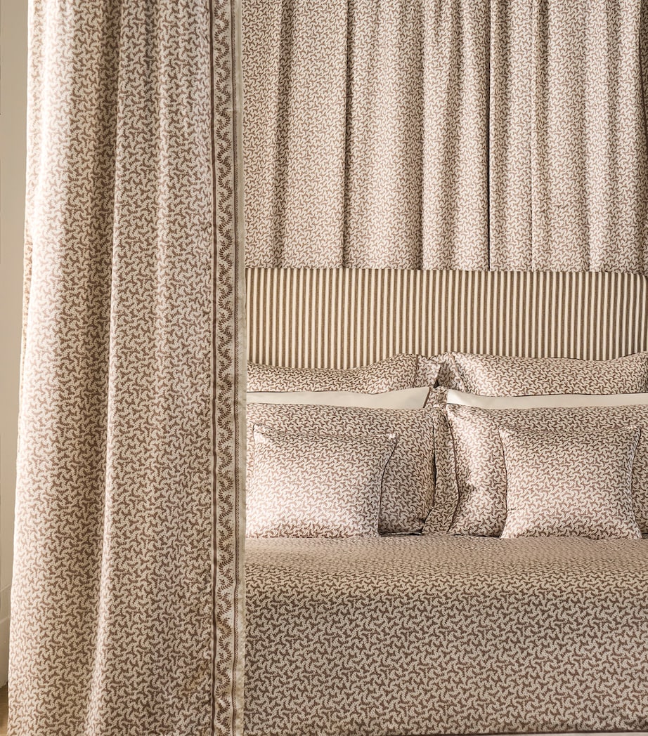 Gingerlily Silk Piped Fern Cushion (40cm x 40cm) Mocha/ivory Image 2