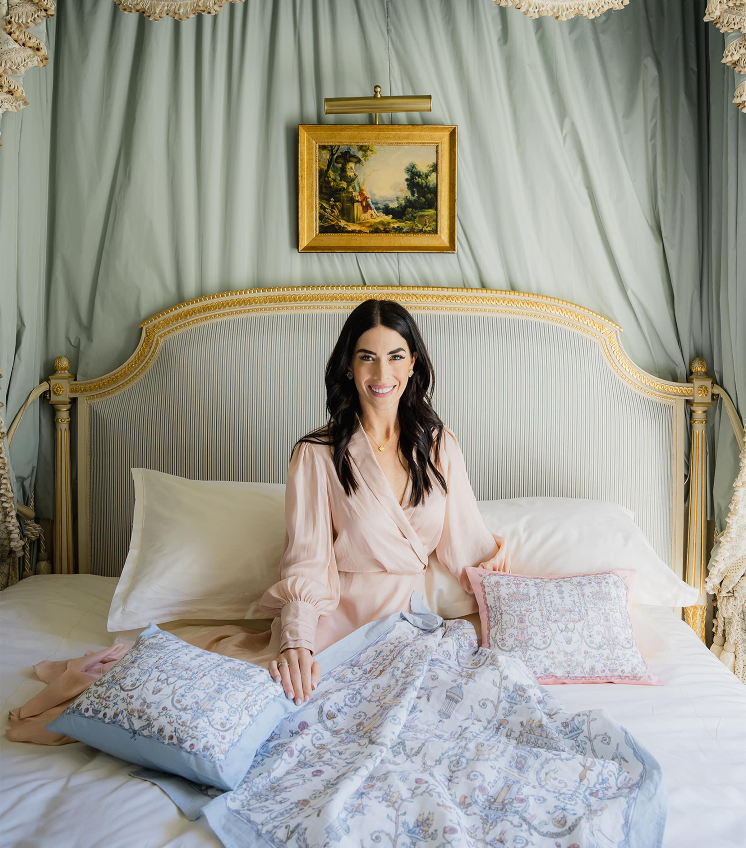 x Caitlin Wilson Toile de Jouy Cushion BLUE Image 3