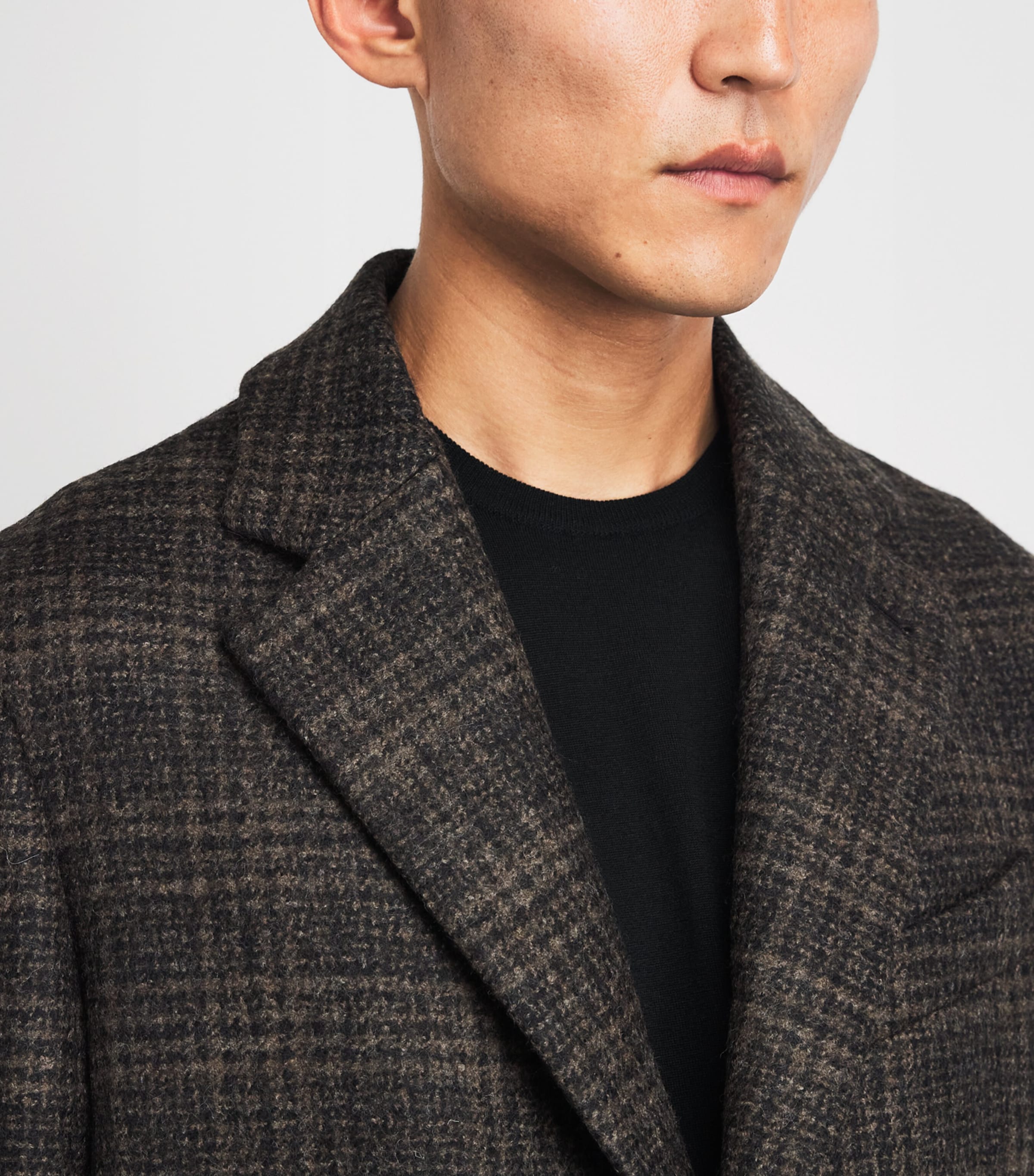 Barena Mens Wool Check Baron Overcoat Uni Unico Image 3