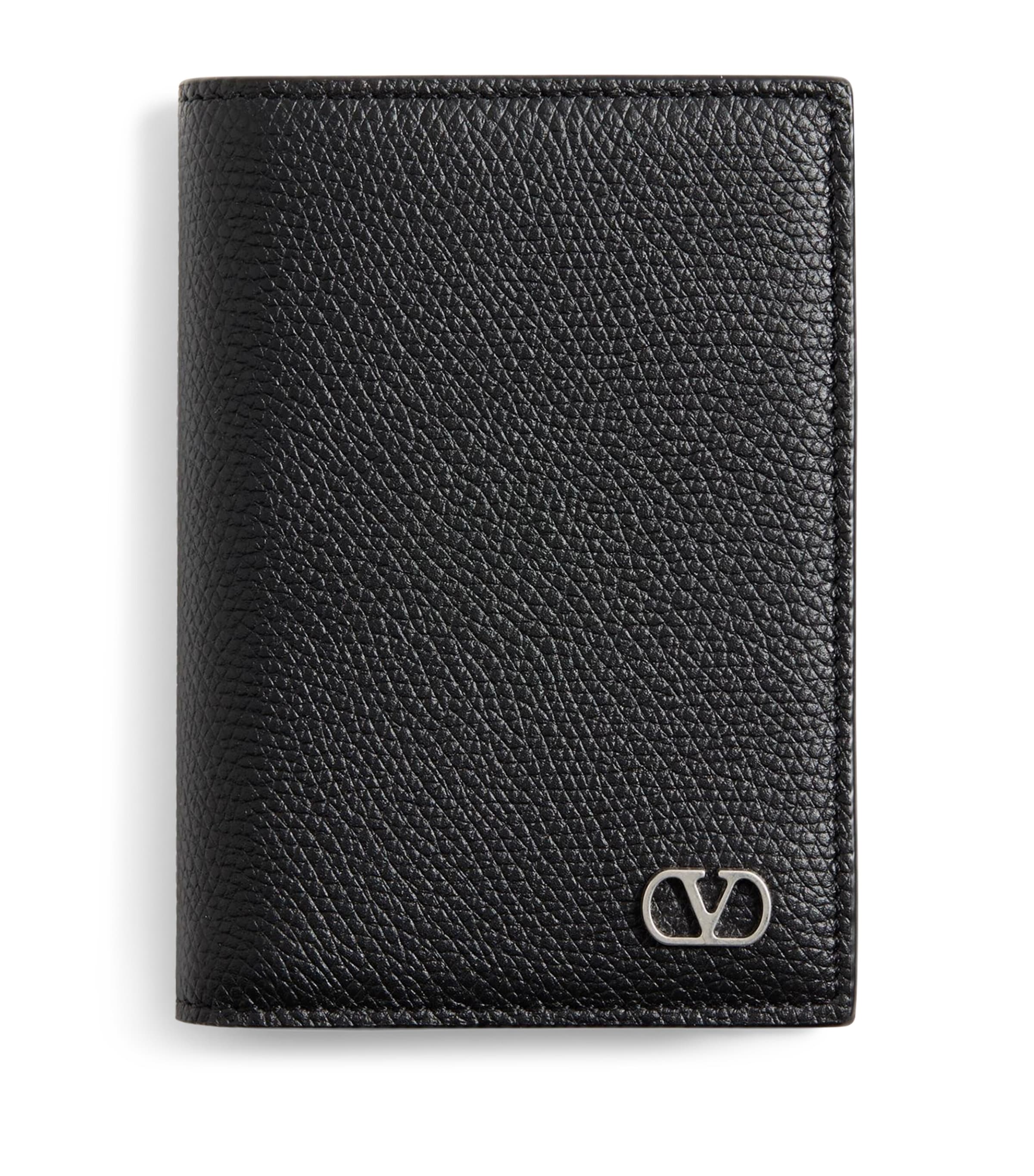 Valentino Leather Vlogo Signature Card Holder In Black