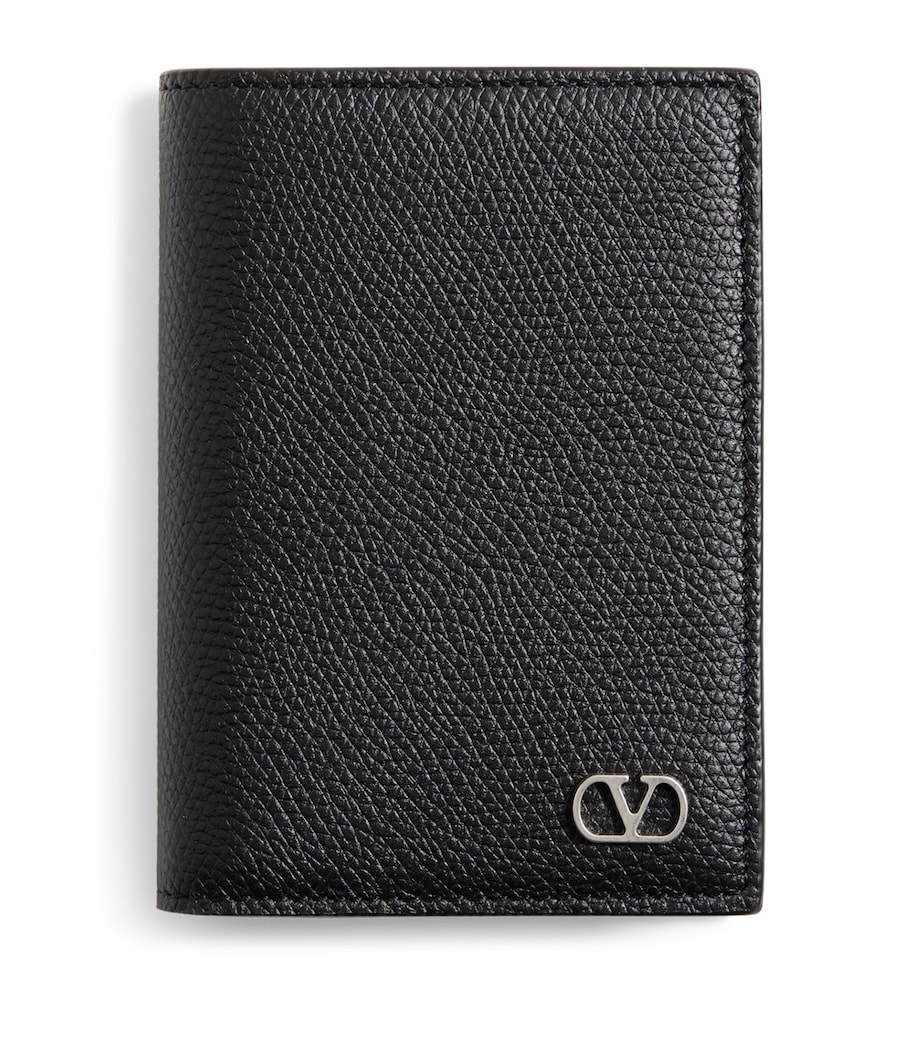 Leather VLogo Card Holder 0NO Image 1