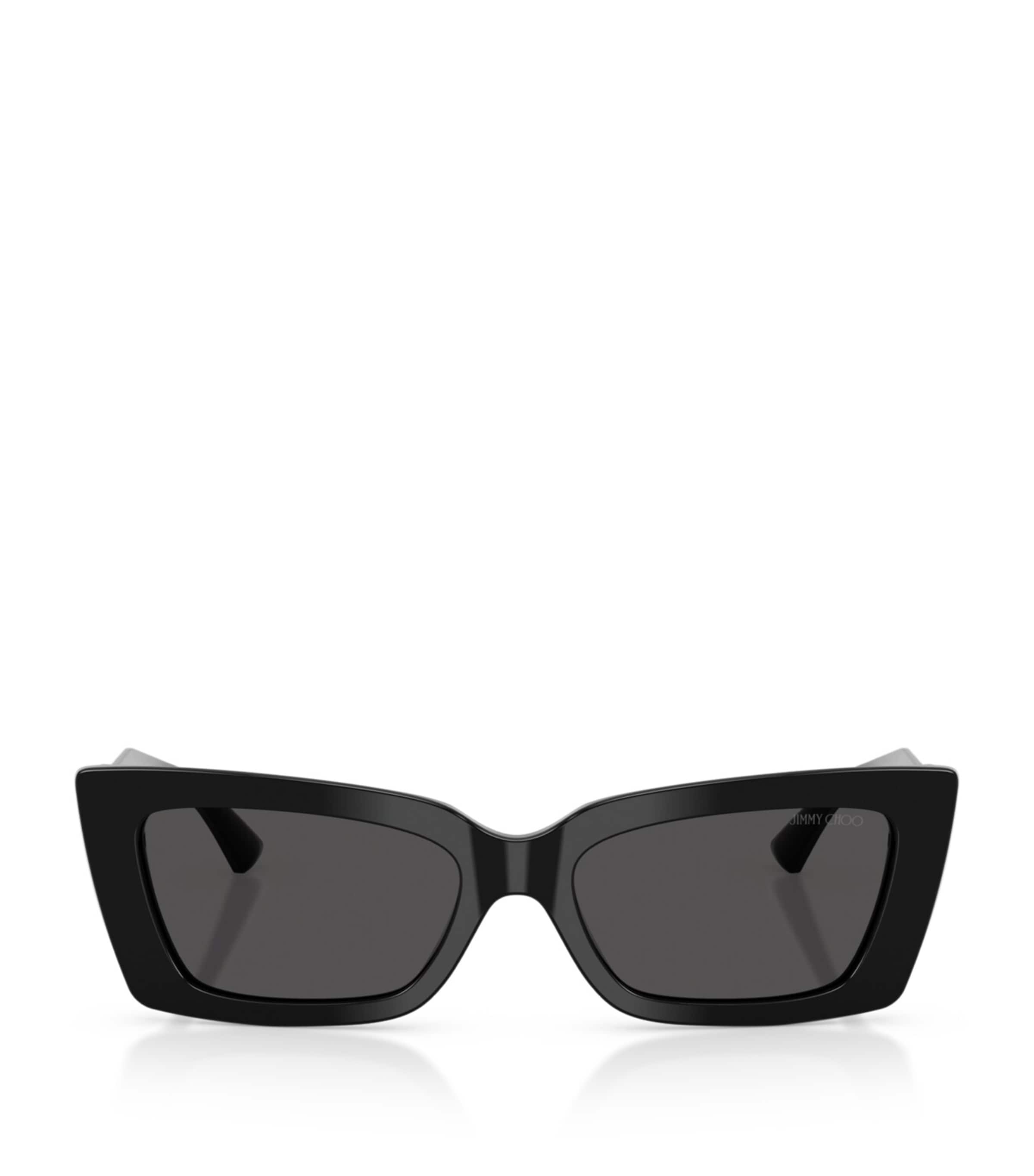 Jimmy Choo Geometric Frame Sunglasses In Black