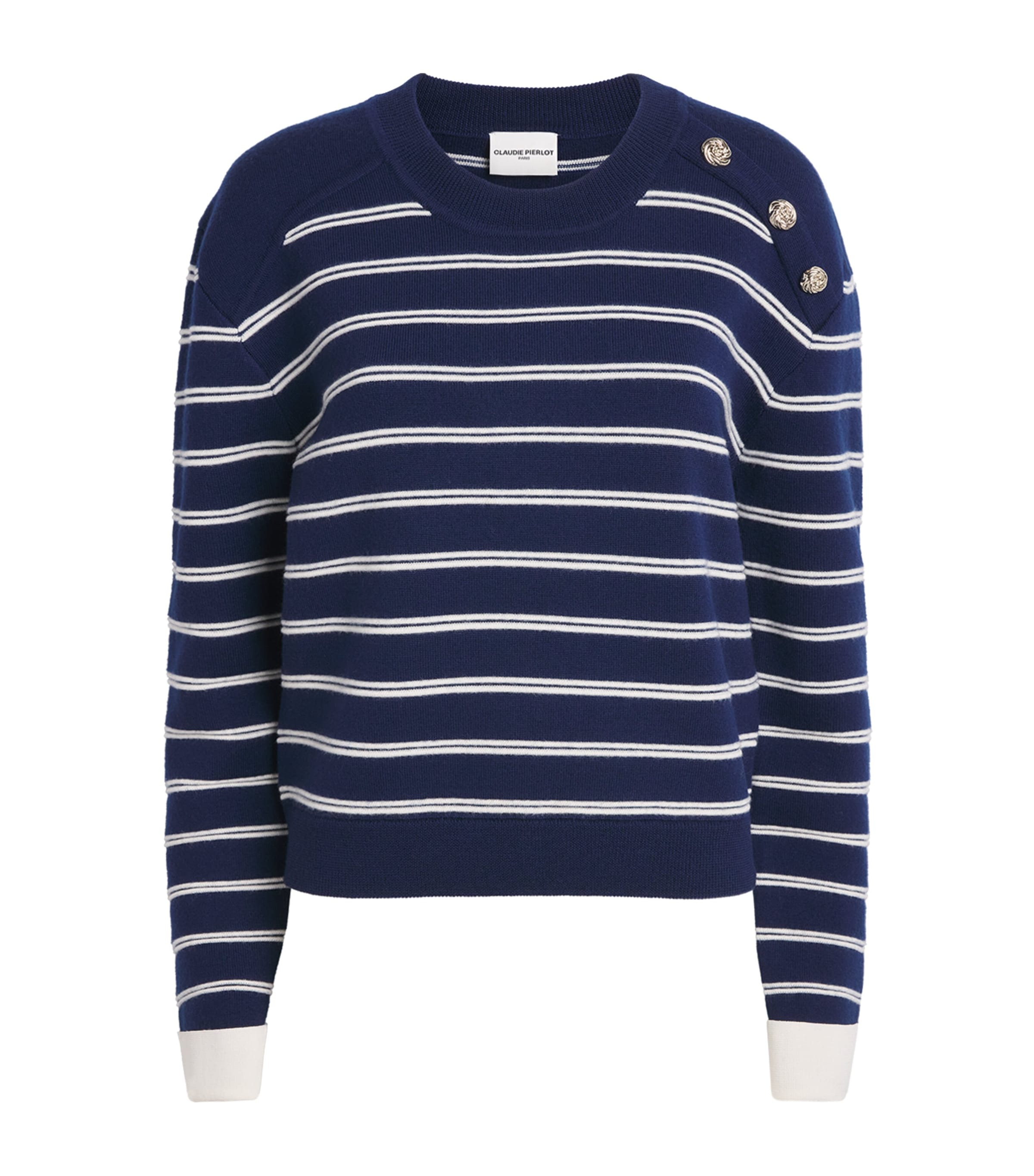 Claudie Pierlot Womens Wool-Blend Stripe Sweater Dual Color Image 1