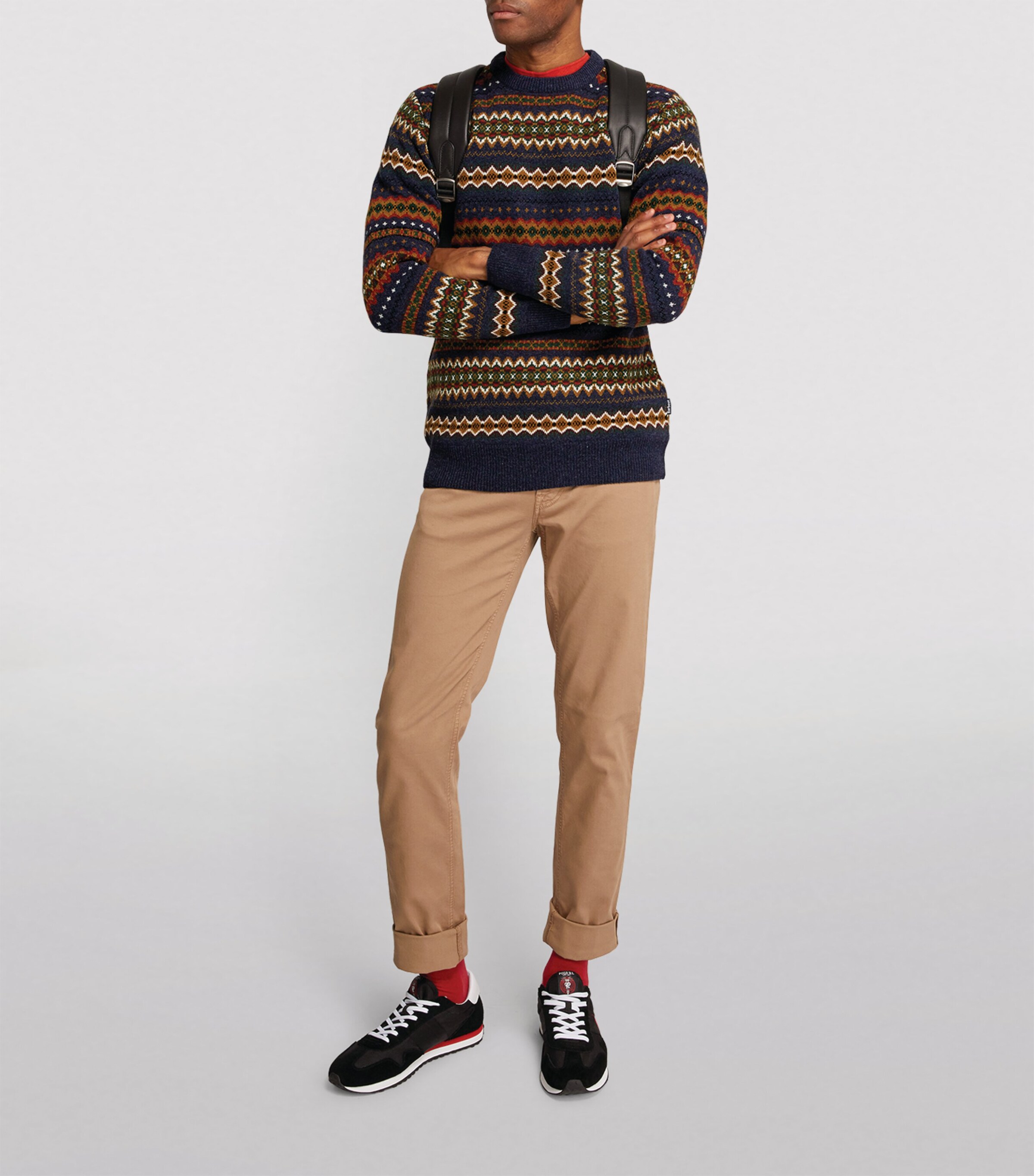 Wool Fair Isle Sweater NAVY MARL Image 3