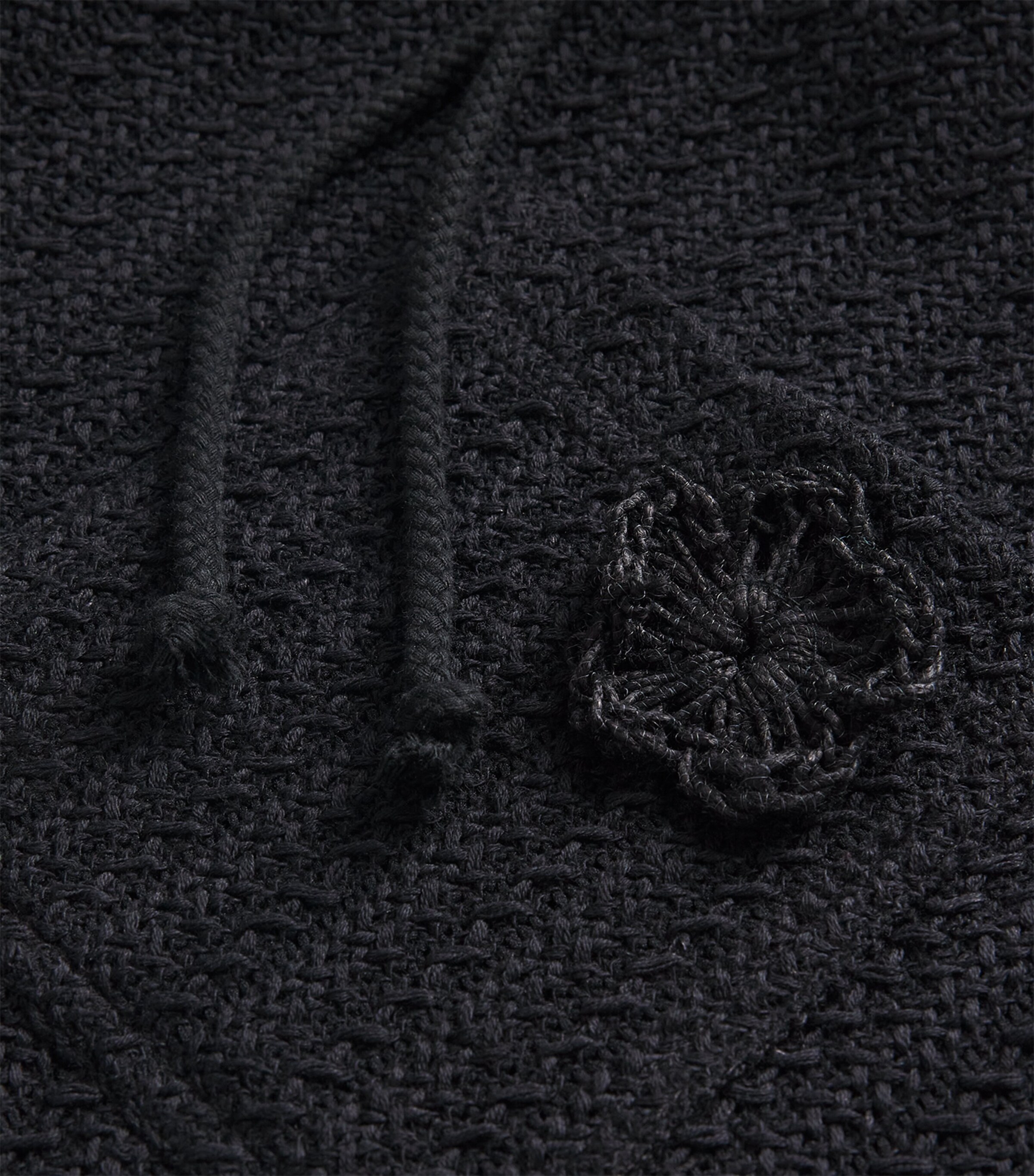 Song For The Mute Mens Cotton-Linen Daisy Chain Hoodie Black Image 5
