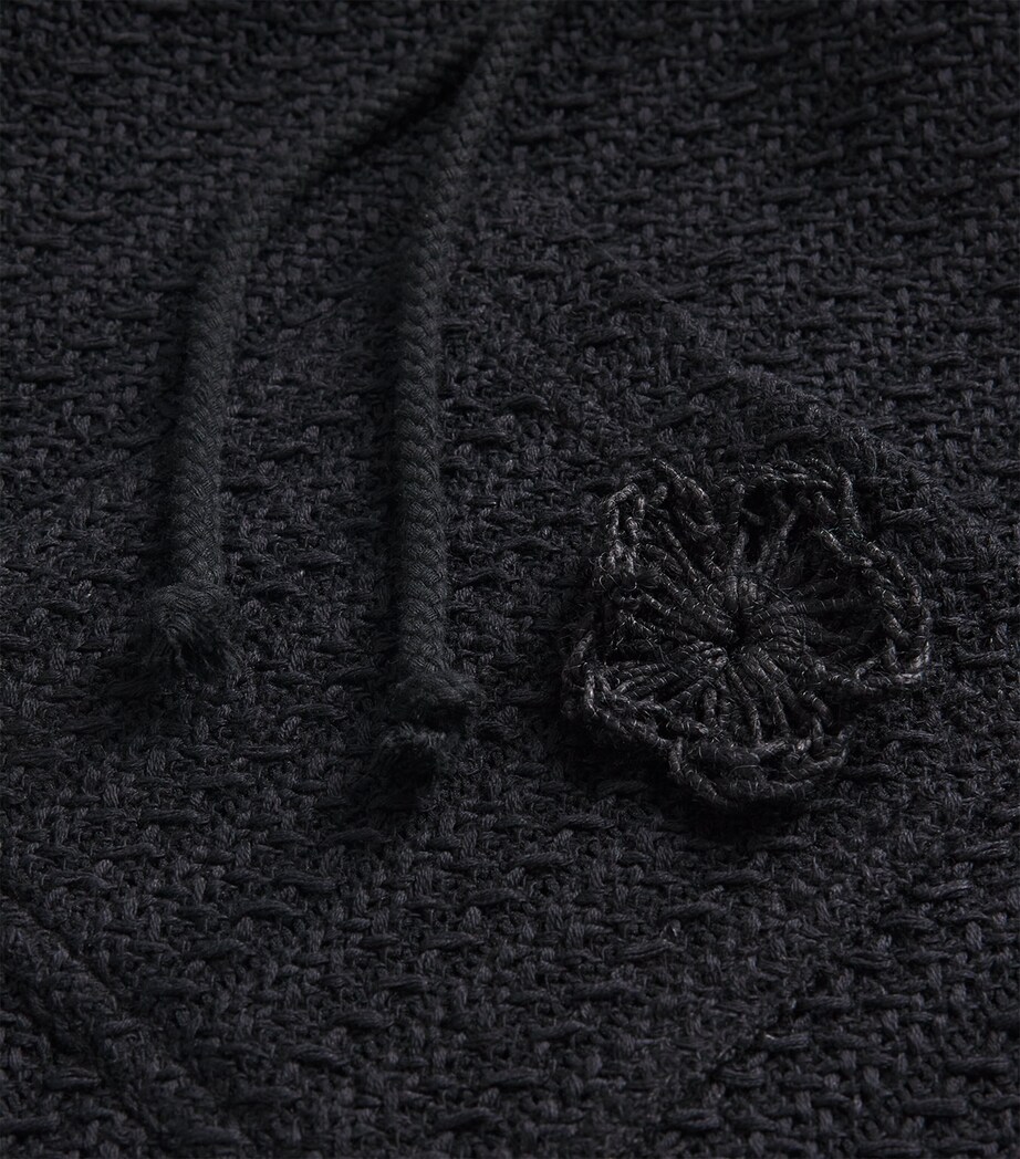 Song For The Mute Mens Cotton-Linen Daisy Chain Hoodie Black Image 5