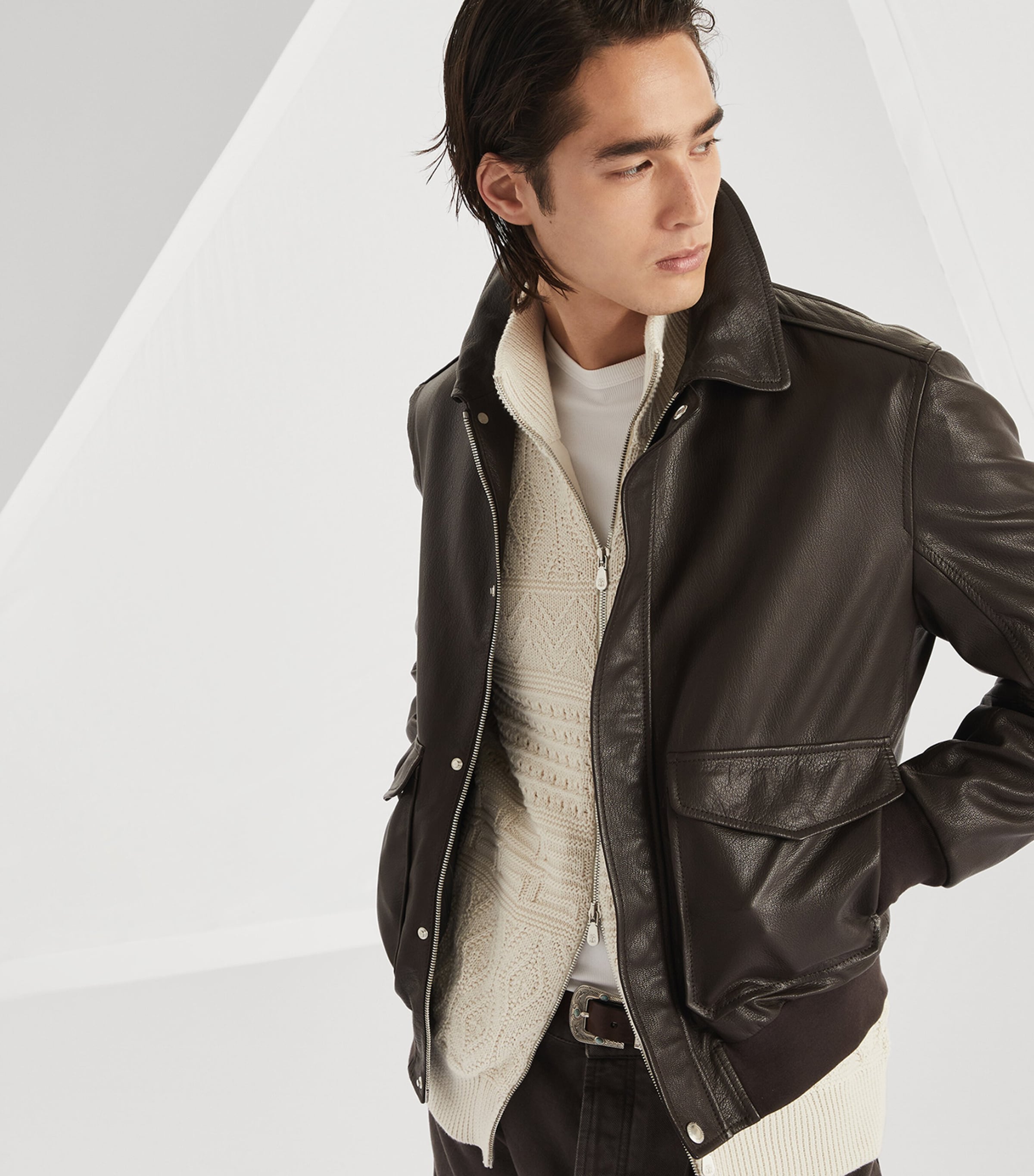 ブルネロクチネリ Brunello Cucinelli Leather Jacket Brunello Cucinelli Leather Jacket Brunello Cucinelli