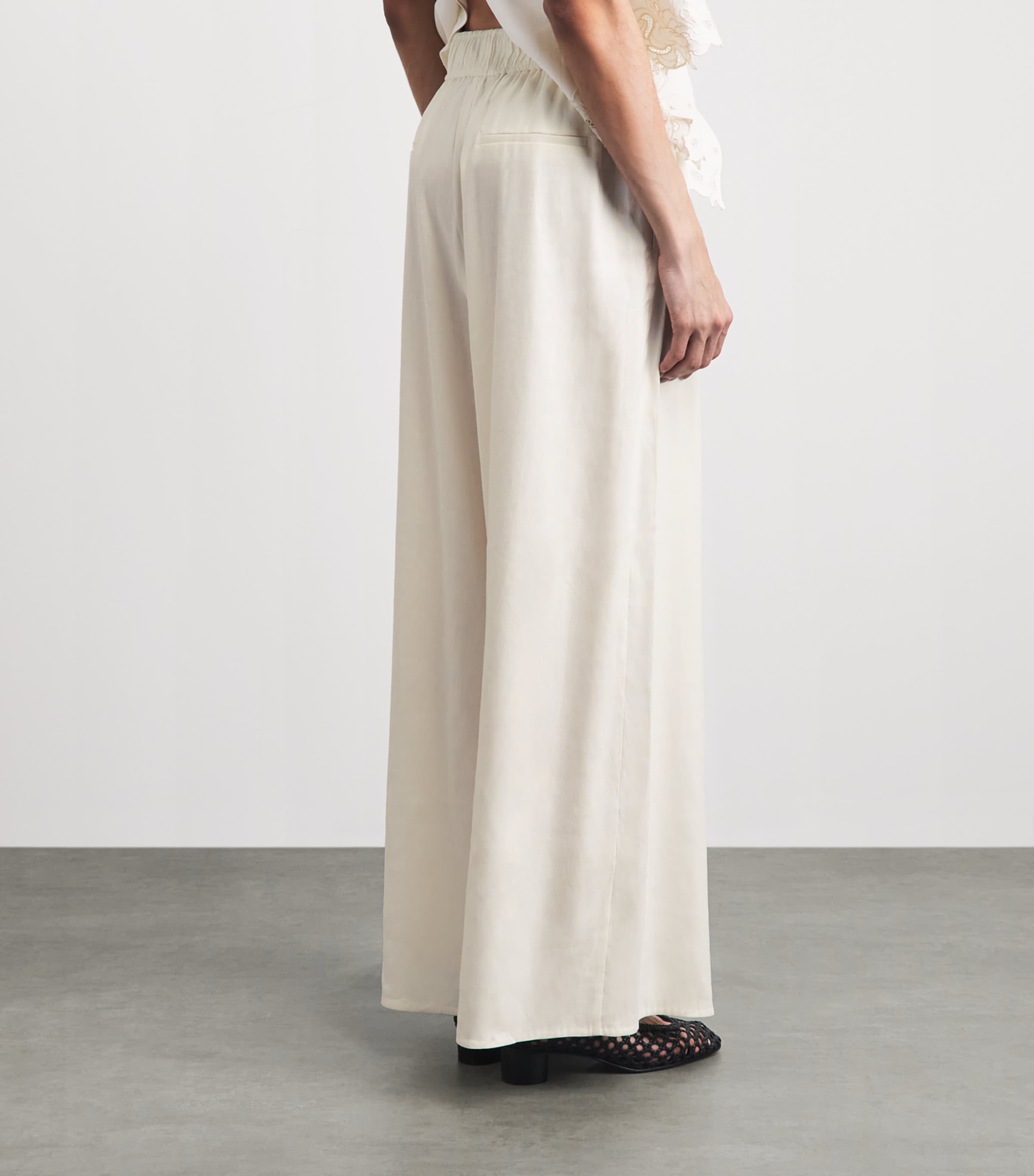 CAMILLA AND MARC Womens Linen-Blend Chara Wide-Leg Trousers Cream Mcrm Image 5