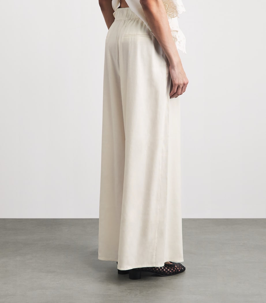 CAMILLA AND MARC Womens Linen-Blend Chara Wide-Leg Trousers Cream Mcrm Image 5