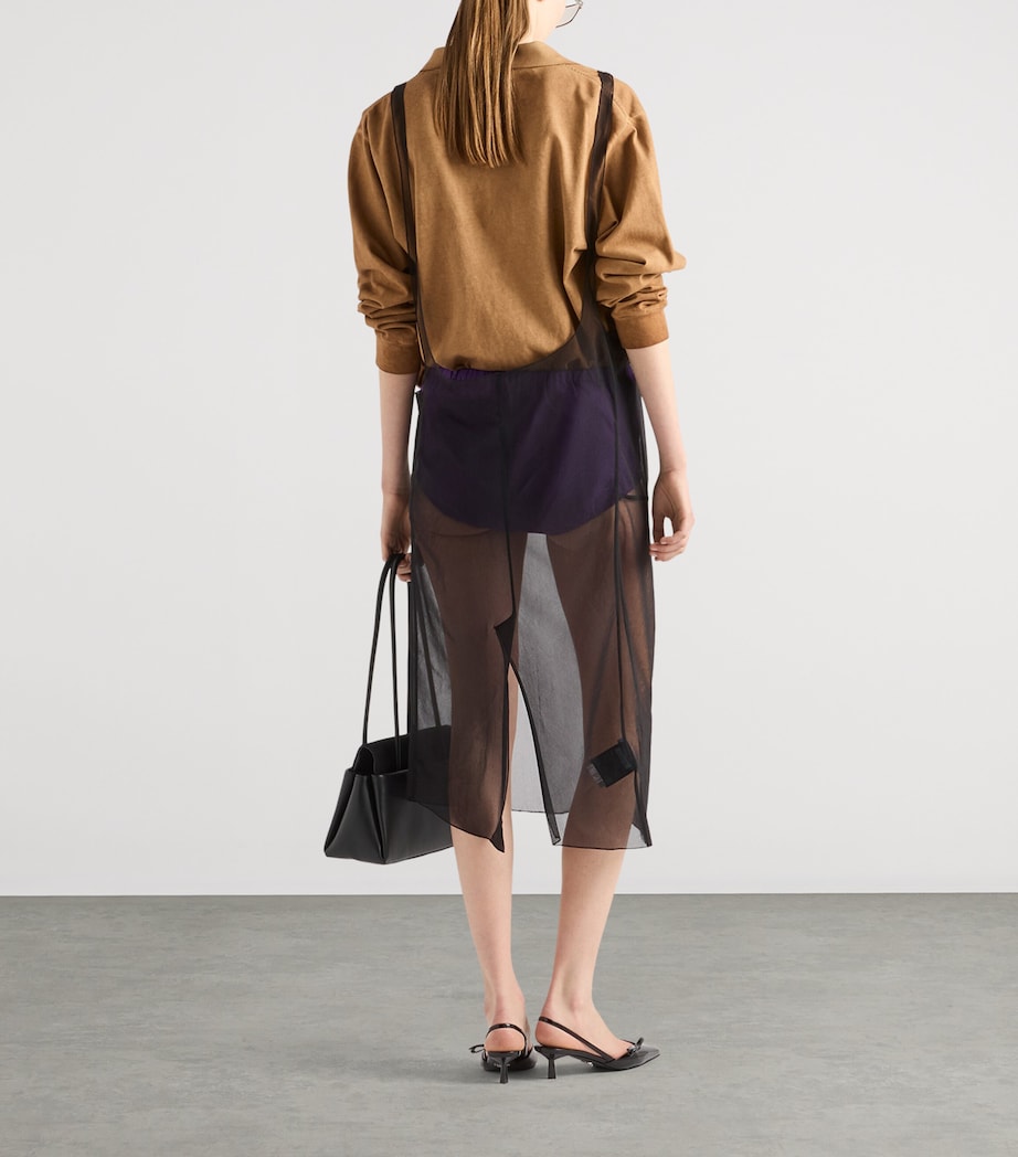 Prada Womens Cotton Piqué Plunge-Neck Polo Shirt Neutral Image 4