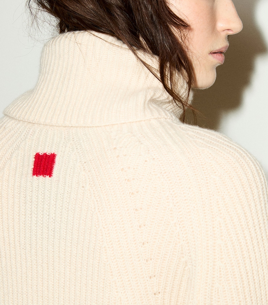 MAX&Co. Womens Wool-Cashmere Rollneck Sweater Camel Image 5
