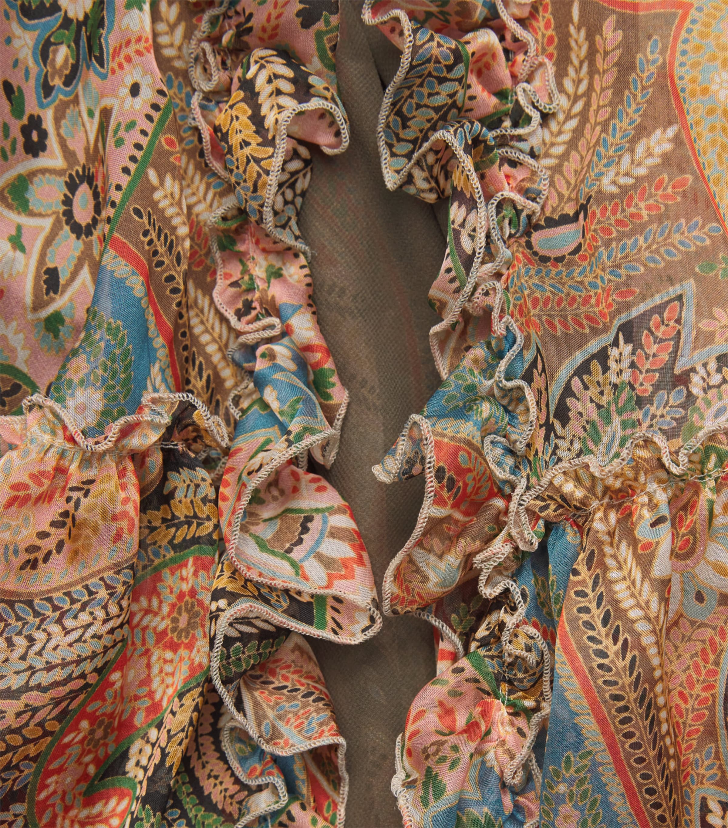 Etro Womens Silk Printed Maxi Skirt Red Print Image 6