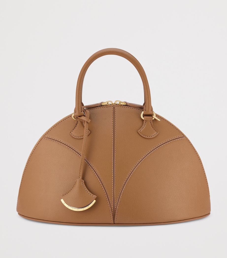 Medium Leather Marquise Top-Handle Bag BROWN Image 2