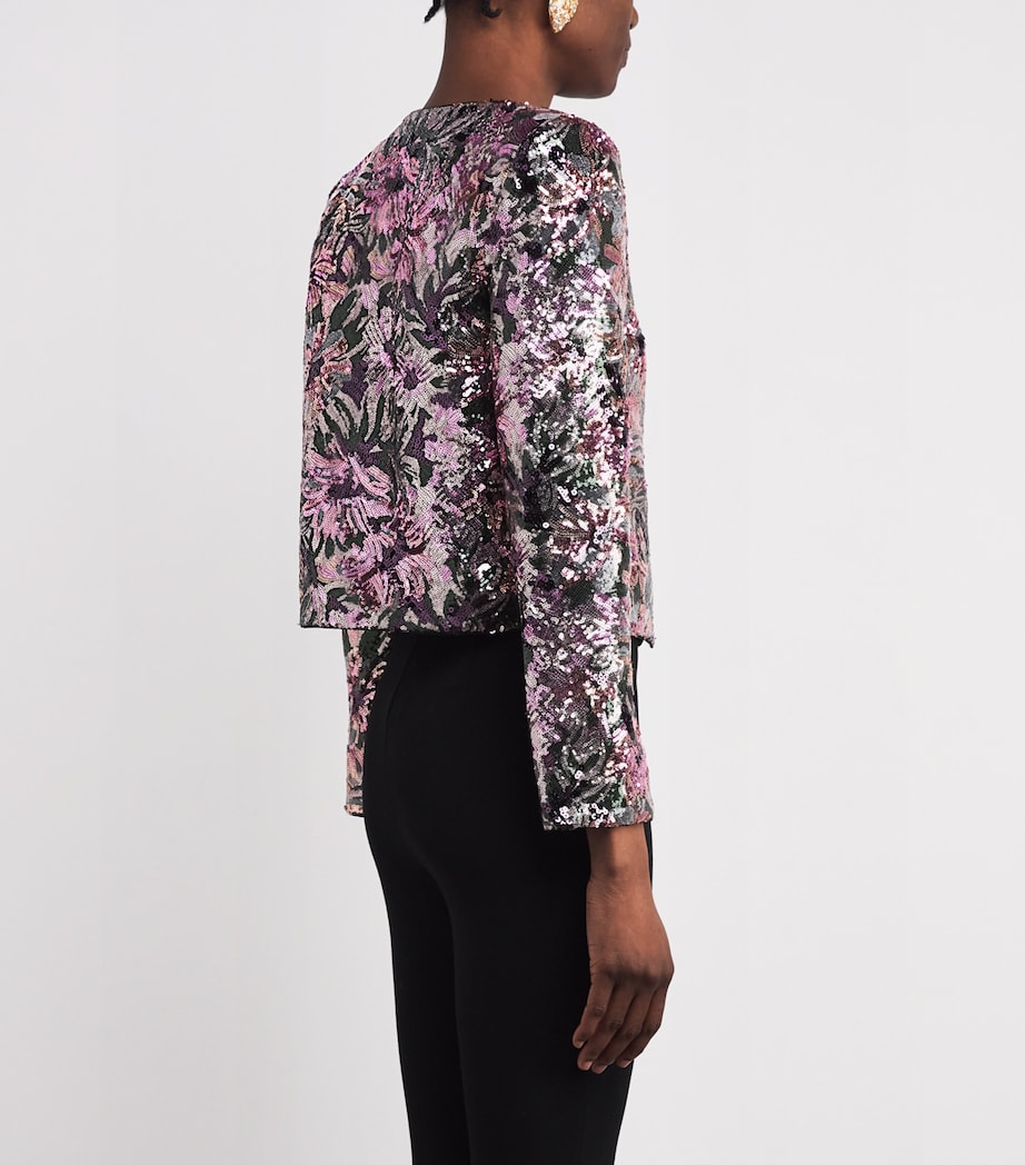 Sequinned Floral Jacket MULTI Image 4
