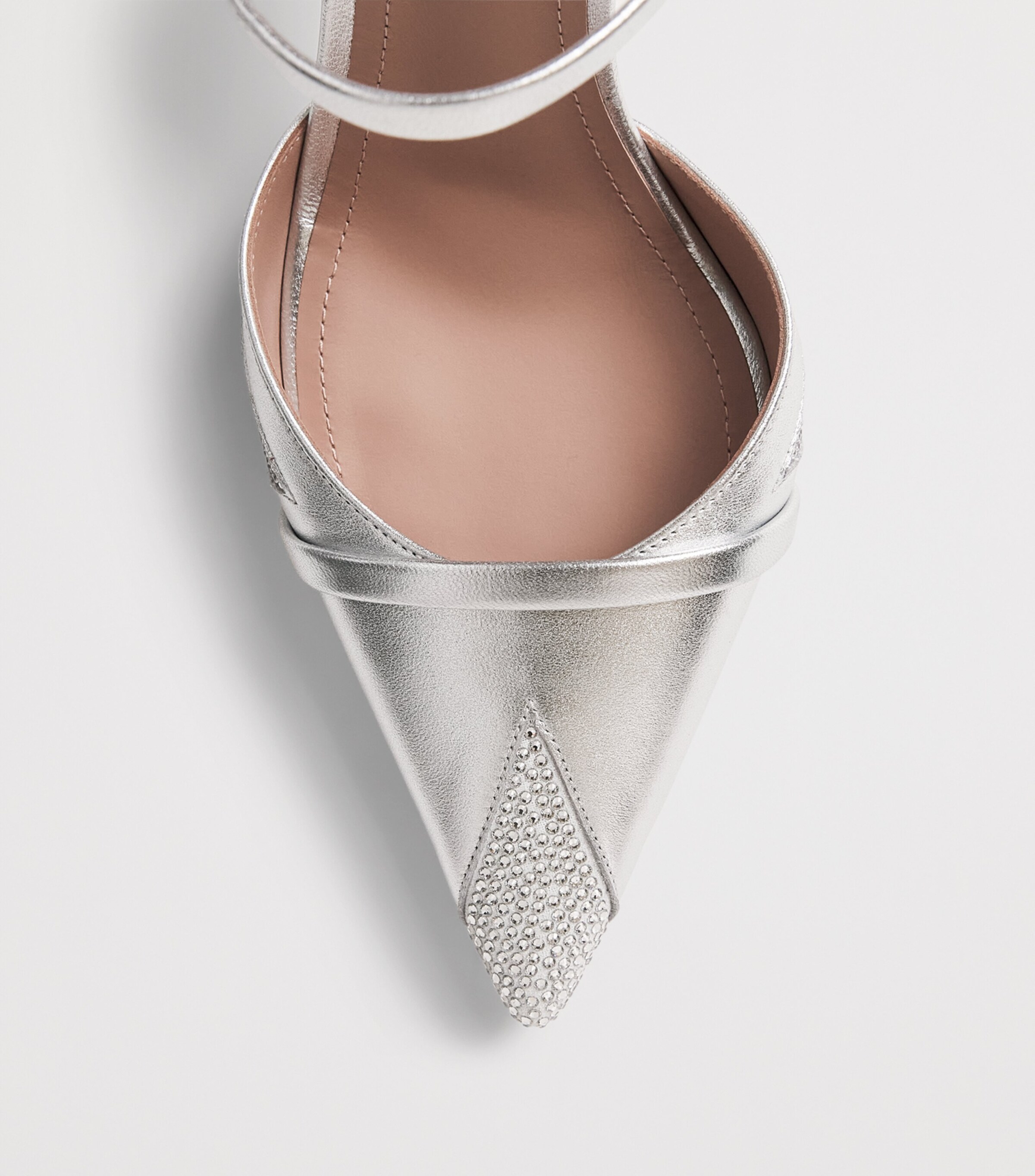 Malone Souliers Metallic Leather Embellished Uma Mules 90 Silver Image 6