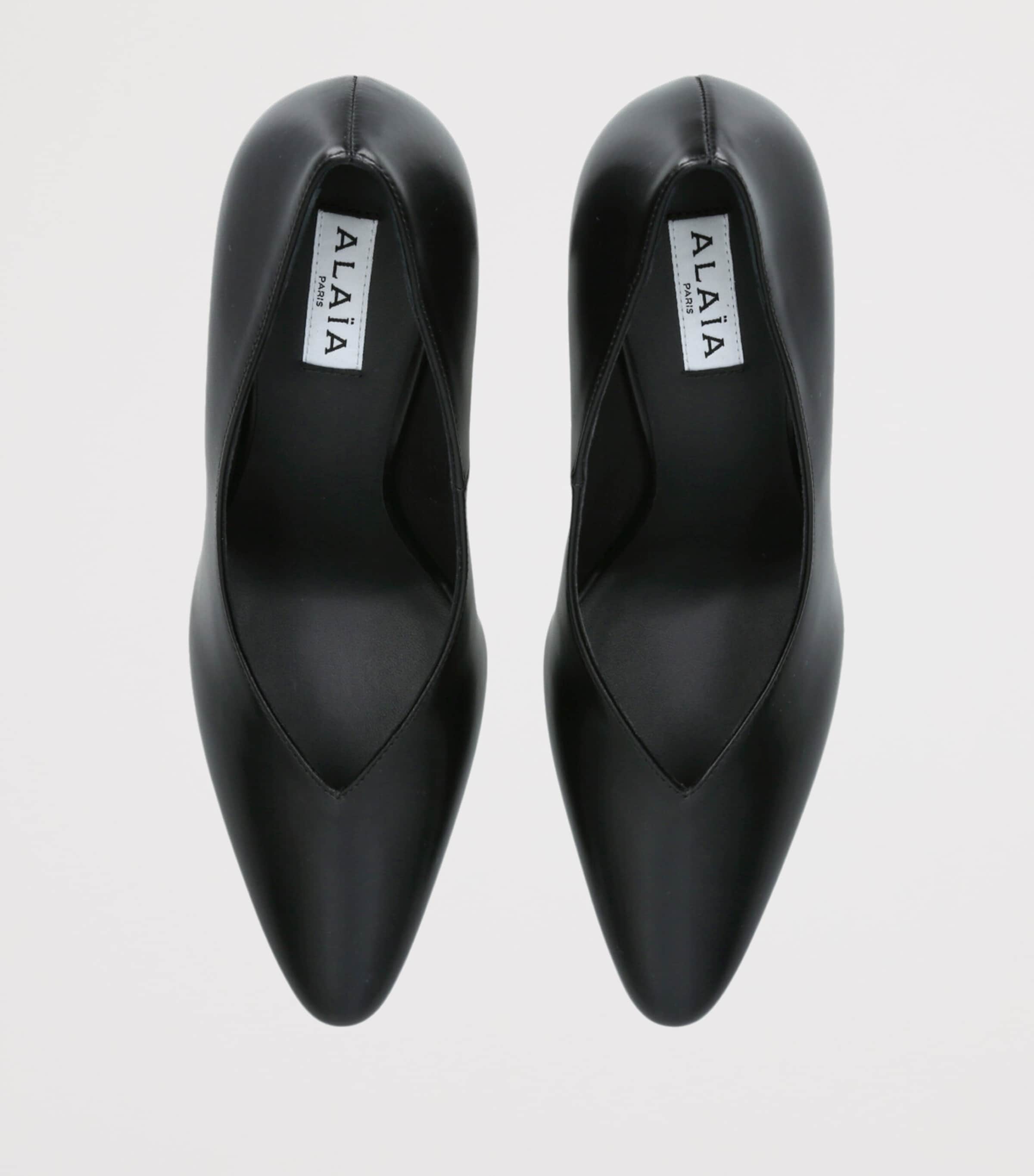 Alaïa Womens Leather Cone Pumps 90 Black Image 4