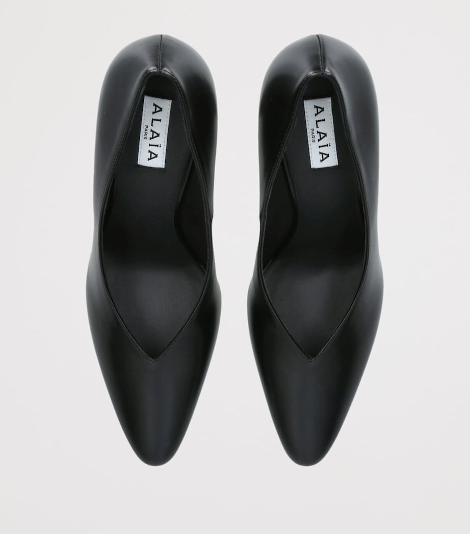 Alaïa Womens Leather Cone Pumps 90 Black Image 4