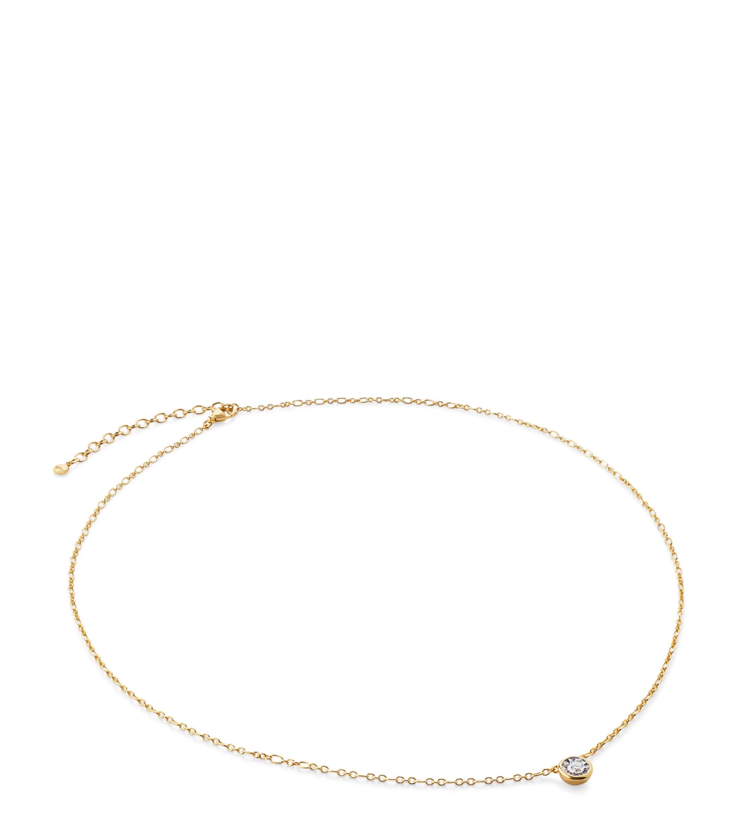 Monica Vinader Medium Gold Vermeil And Diamond Necklace