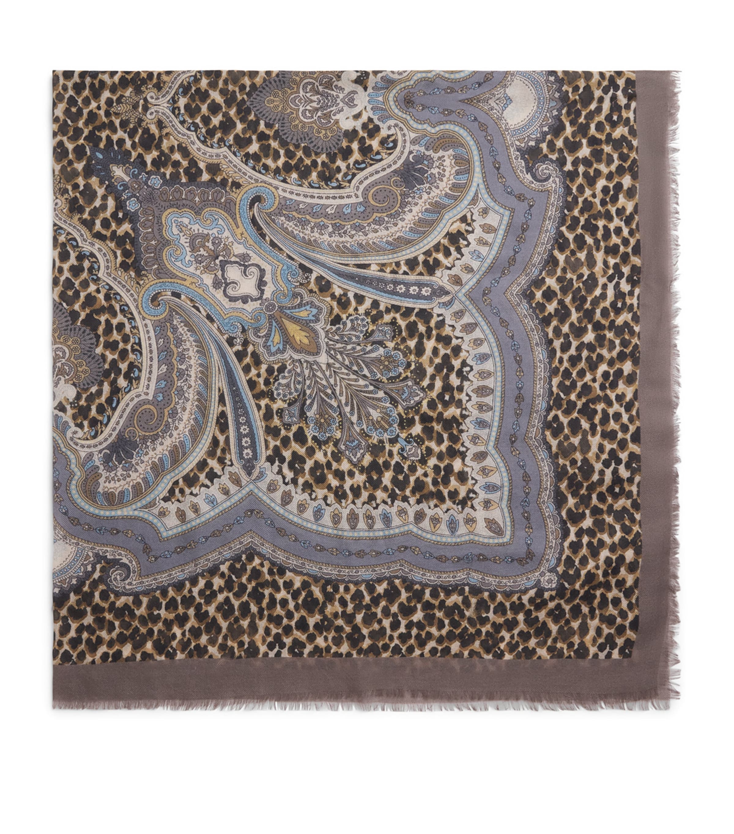 Etro Leopard Print Aida Shawl Print/beige Bs Image 1