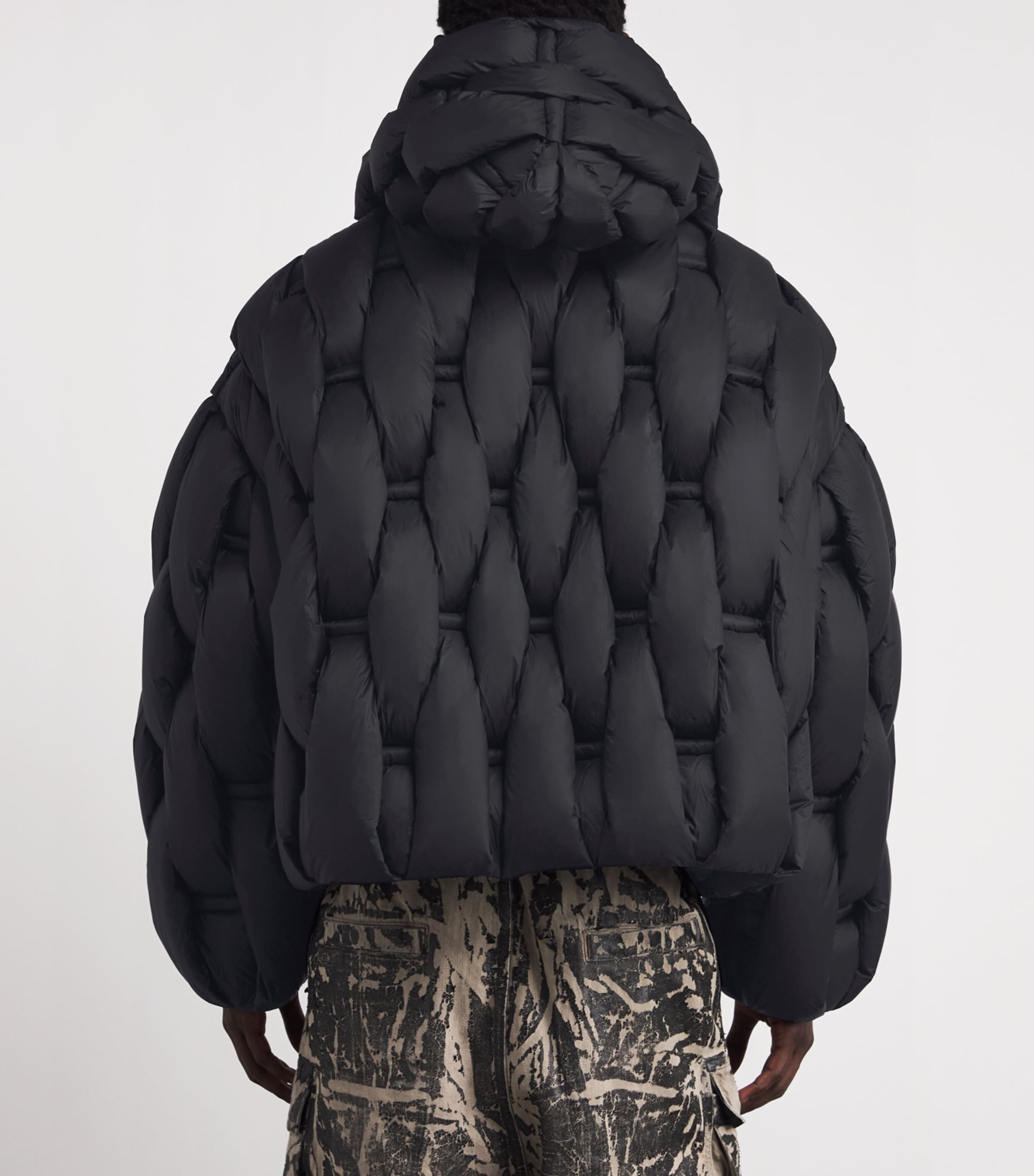 3D Down-Filled Woven Puffer Jacket 14 BLACK Image 4