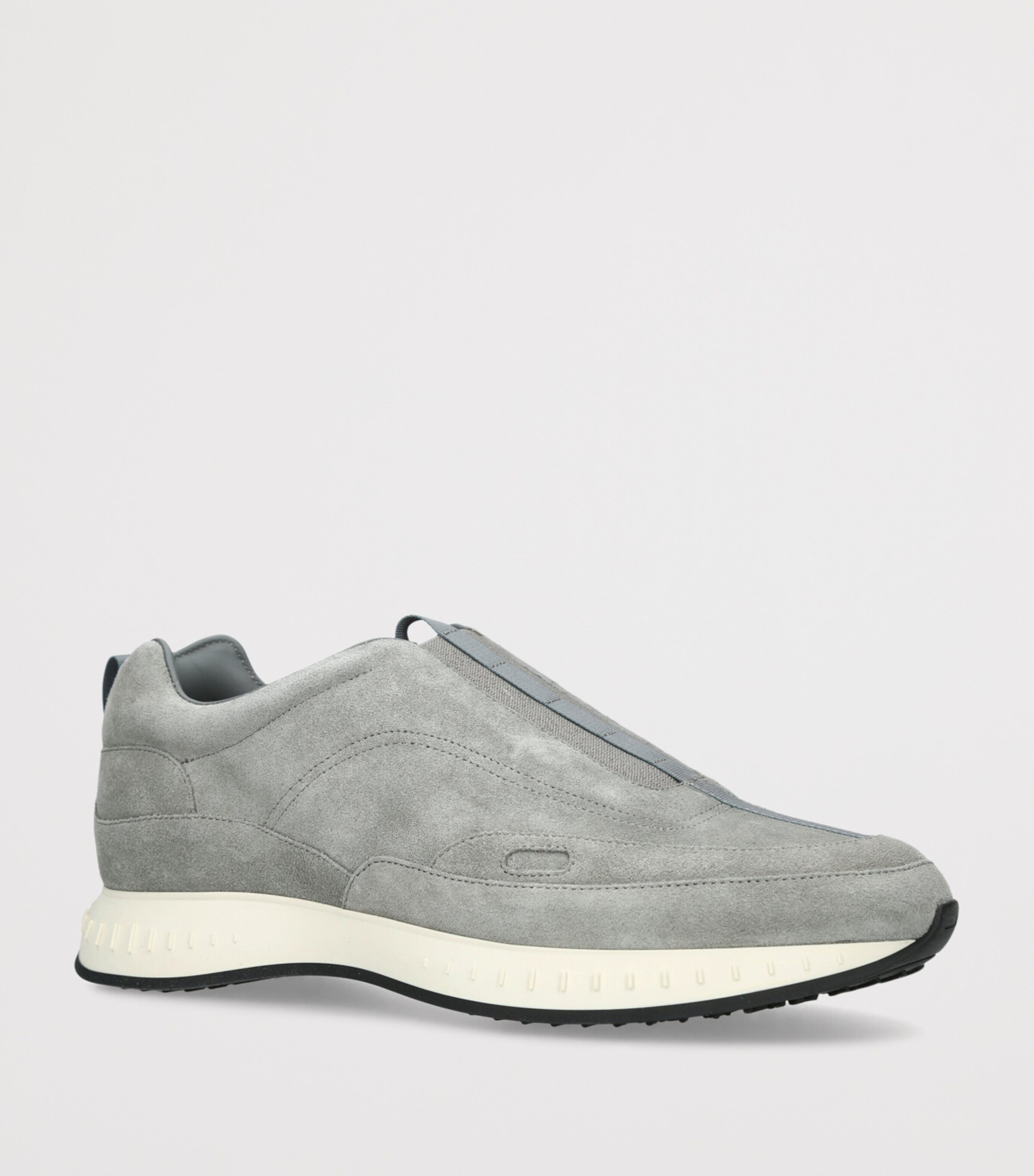 John Lobb Suede Stream Elastic Sneakers Grey/dark Image 3