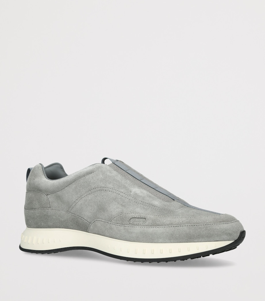 John Lobb Suede Stream Elastic Sneakers Grey/dark Image 3