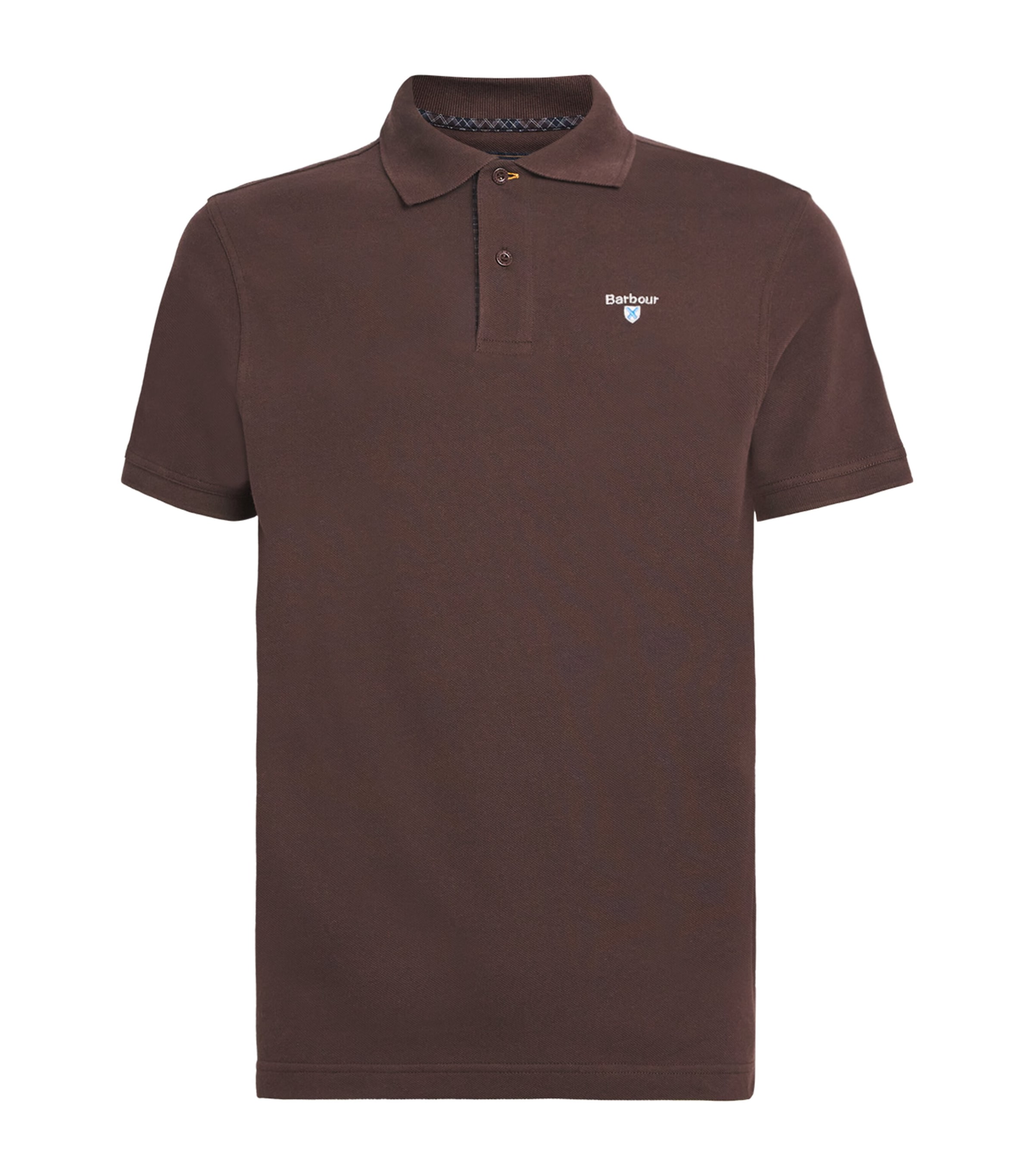 Barbour Cotton Piqué Long-sleeve Polo Shirt In Brown