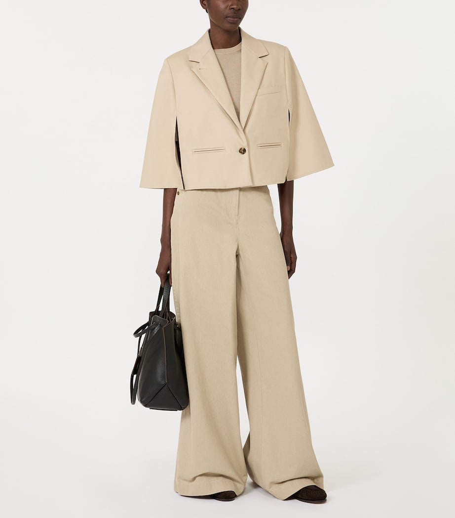Max Mara Womens Cotton Gabardine Water-Repellent Cape Stone Image 2