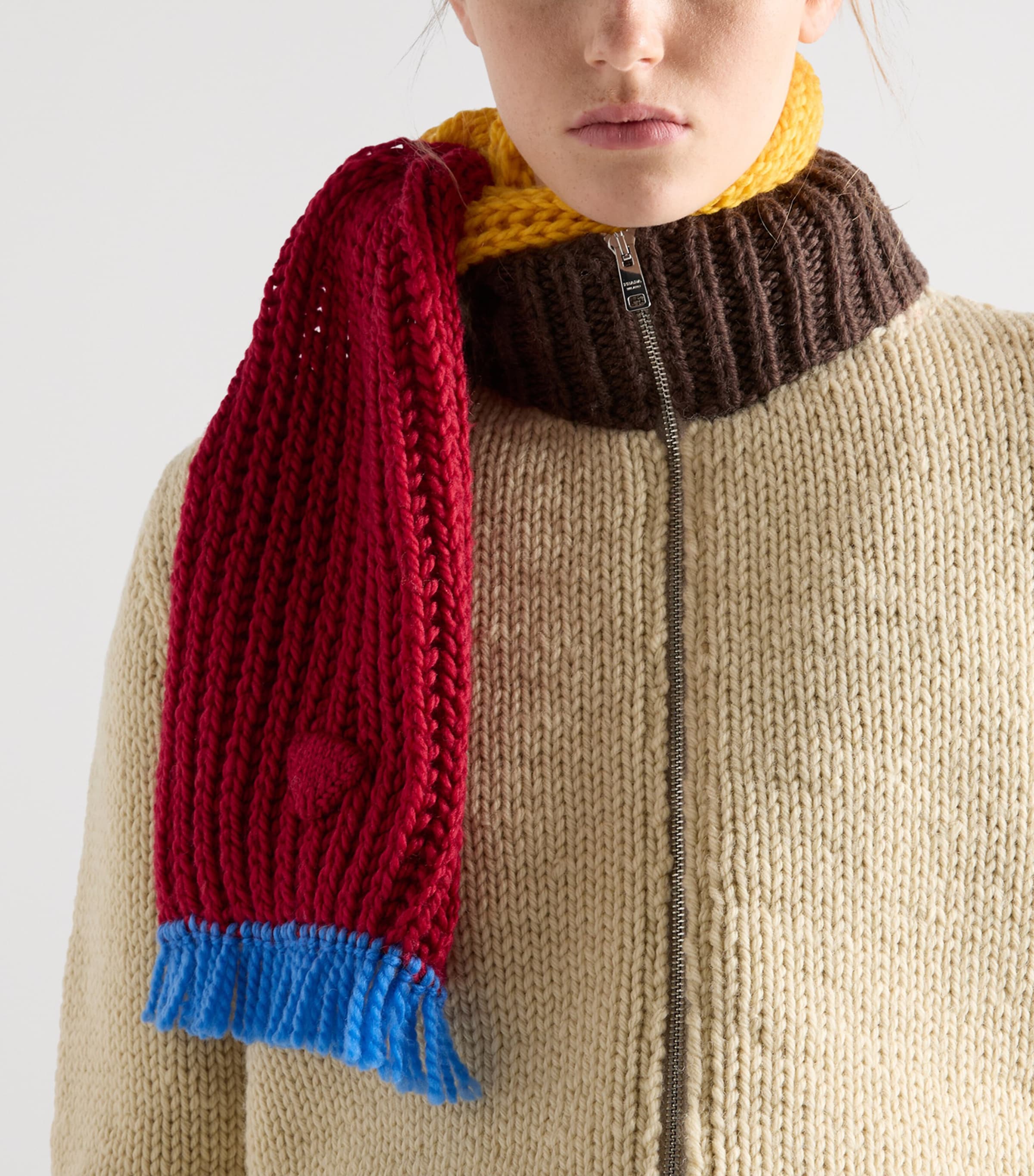 Prada Virgin Wool Triangle Scarf Multicolored Image 2